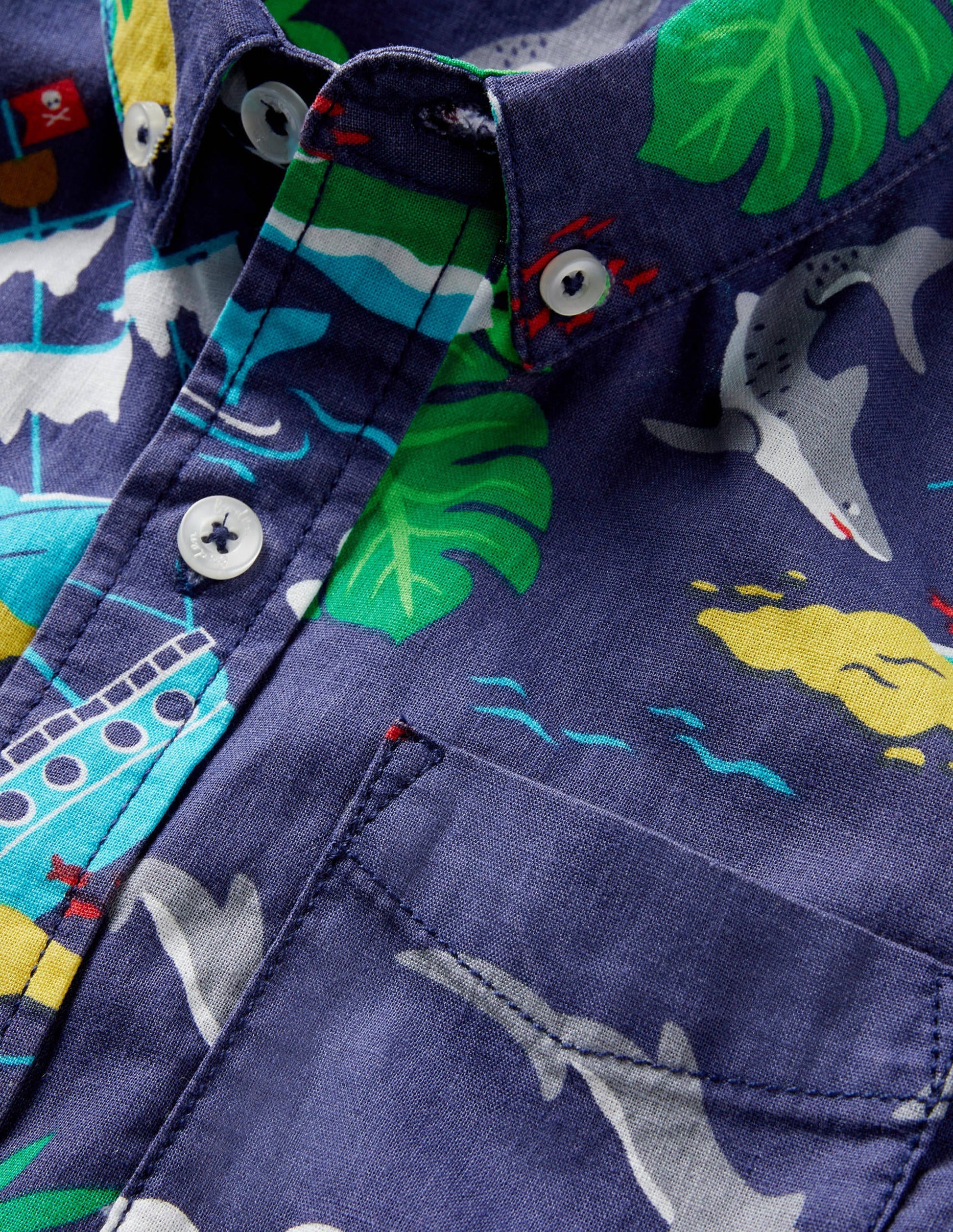 Holiday Cotton Linen Shirt-Starboard Hawaiian-3