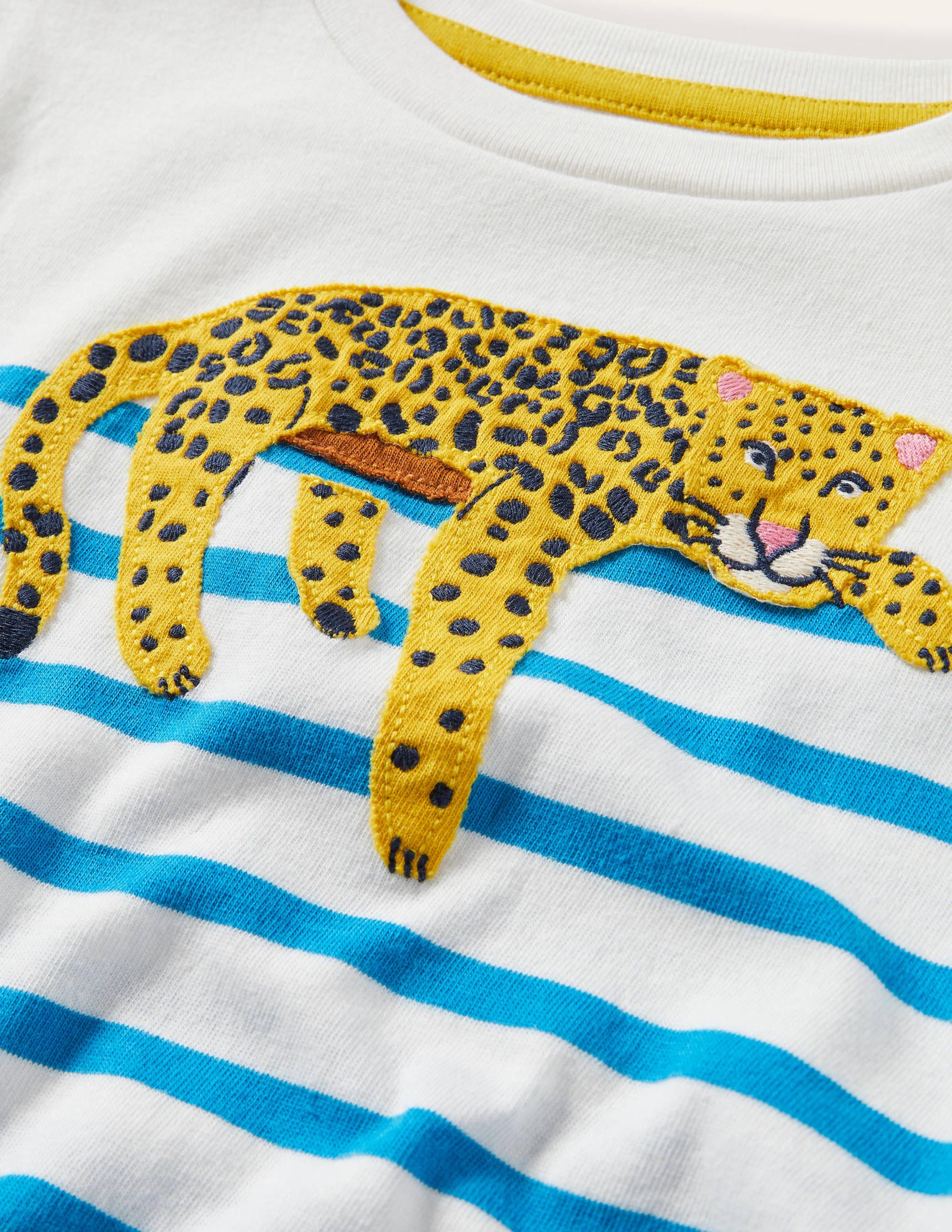 Animal Breton T-shirt-Malibu Blue/Ivory Leopard - Image 3