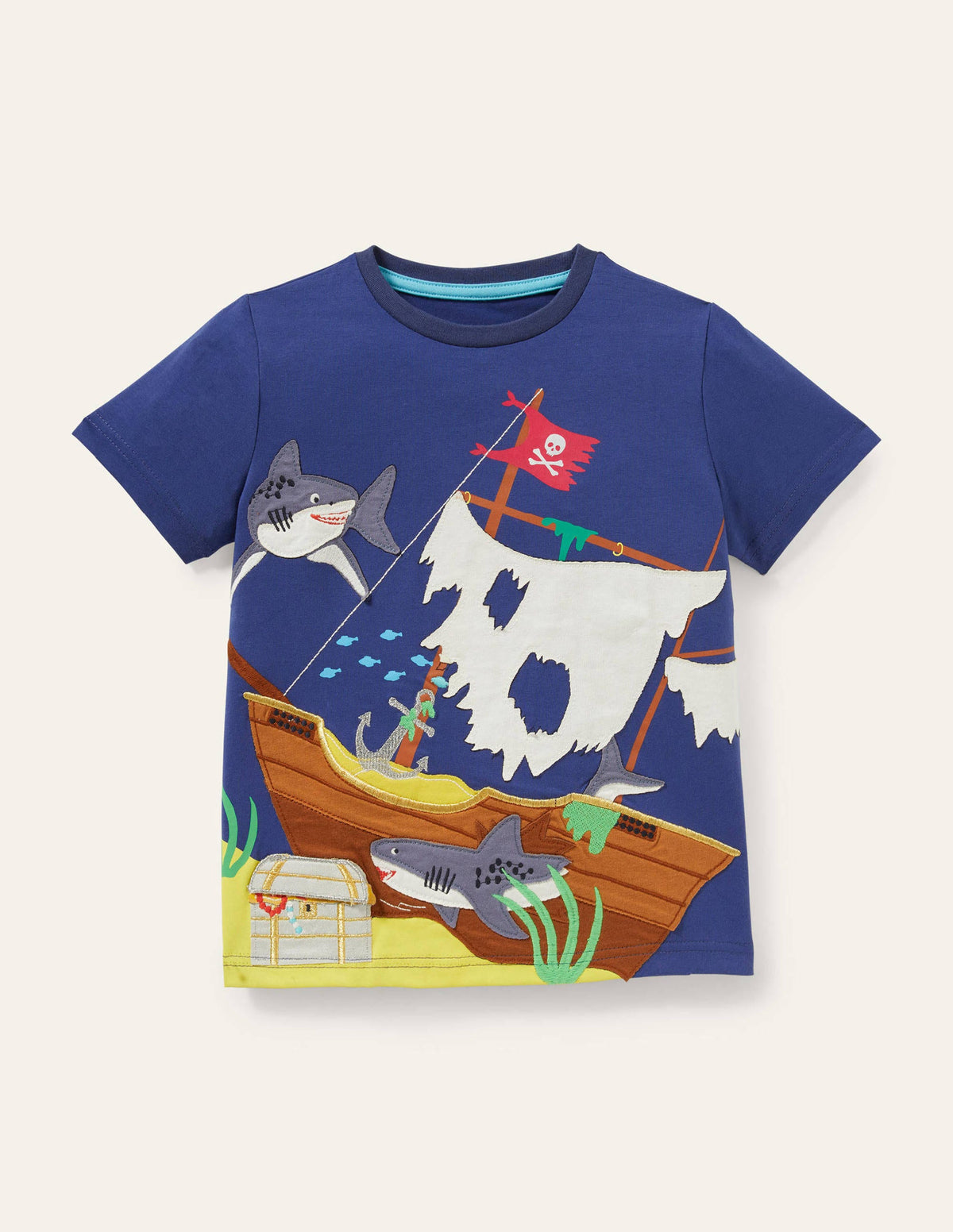 Lift-the-Flap T-shirt-Starboard Blue Pirate Ship-1
