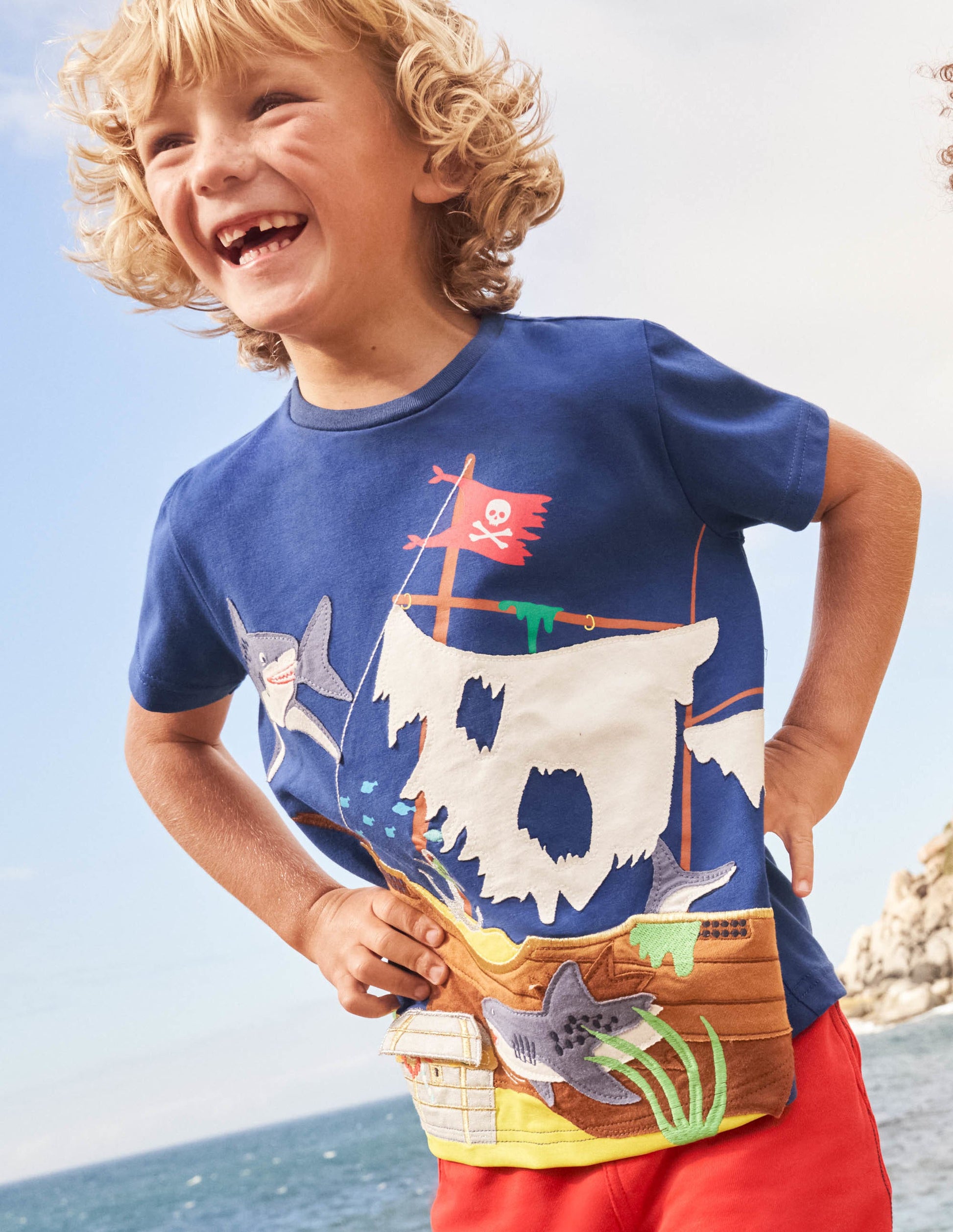 Lift-the-Flap T-shirt-Starboard Blue Pirate Ship-4