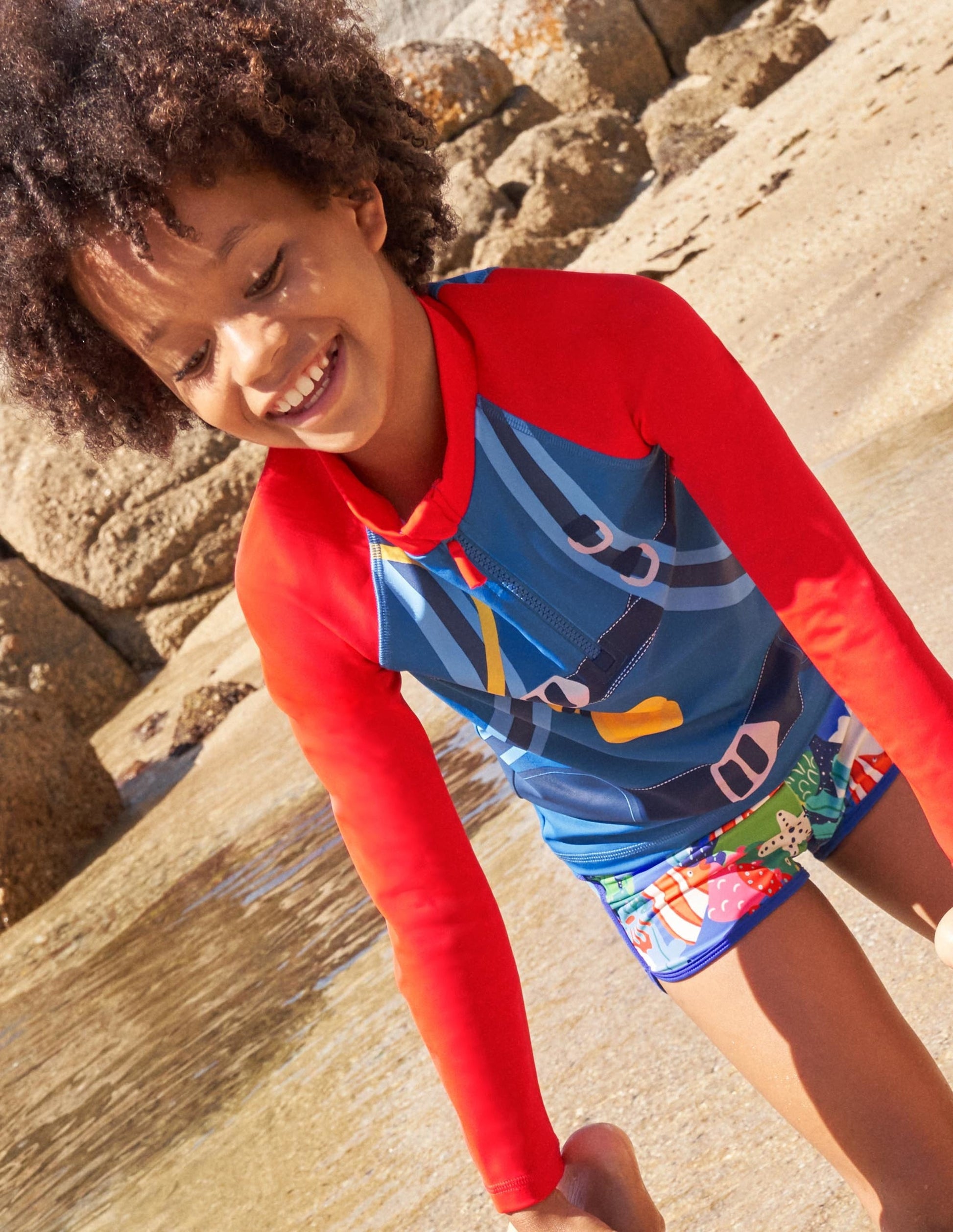 Fun Rash Vest-Red Turquoise Diver-6