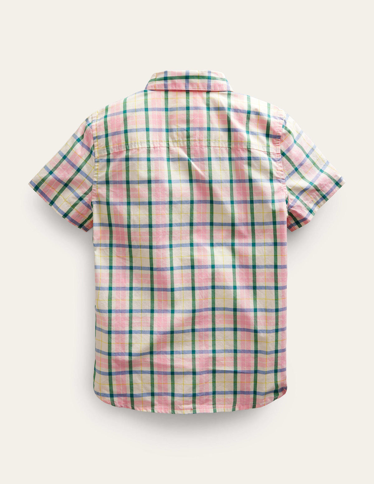 Short Sleeve Check Shirt-Pink/Green Check-2