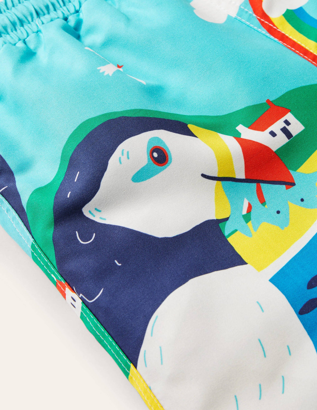 Swim Shorts-Aqua Blue Puffins-3