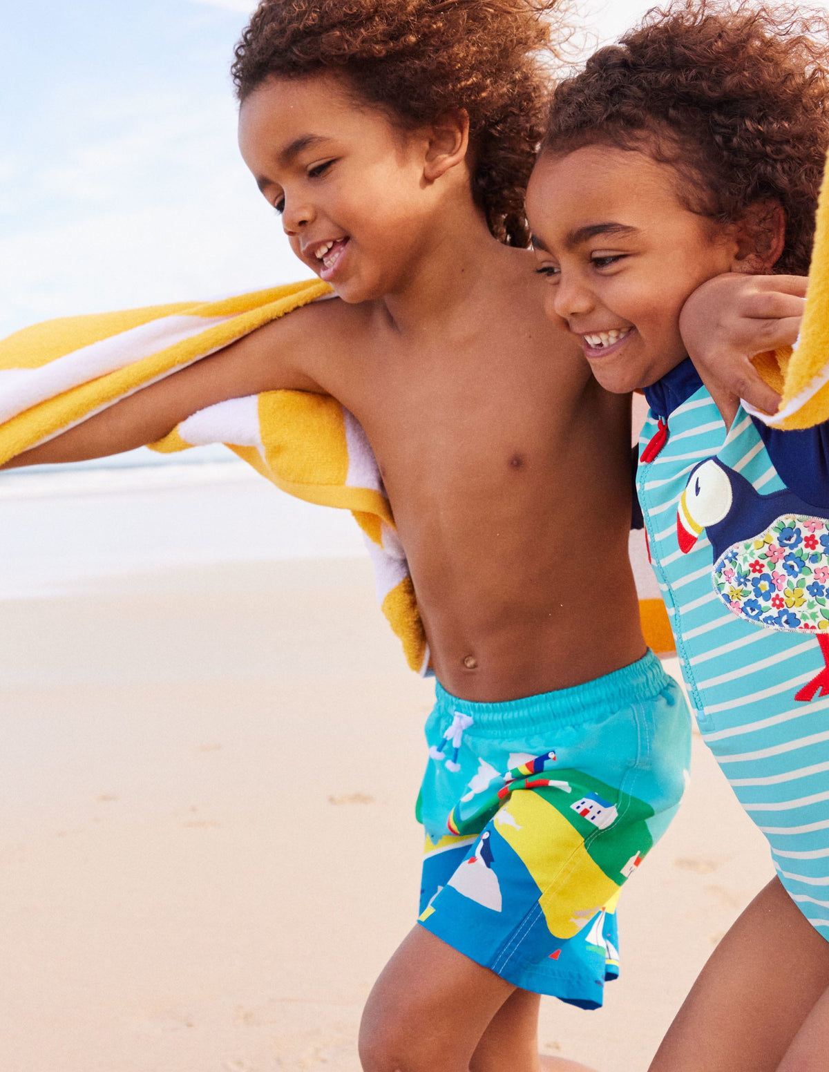 Swim Shorts-Aqua Blue Puffins - Image 4