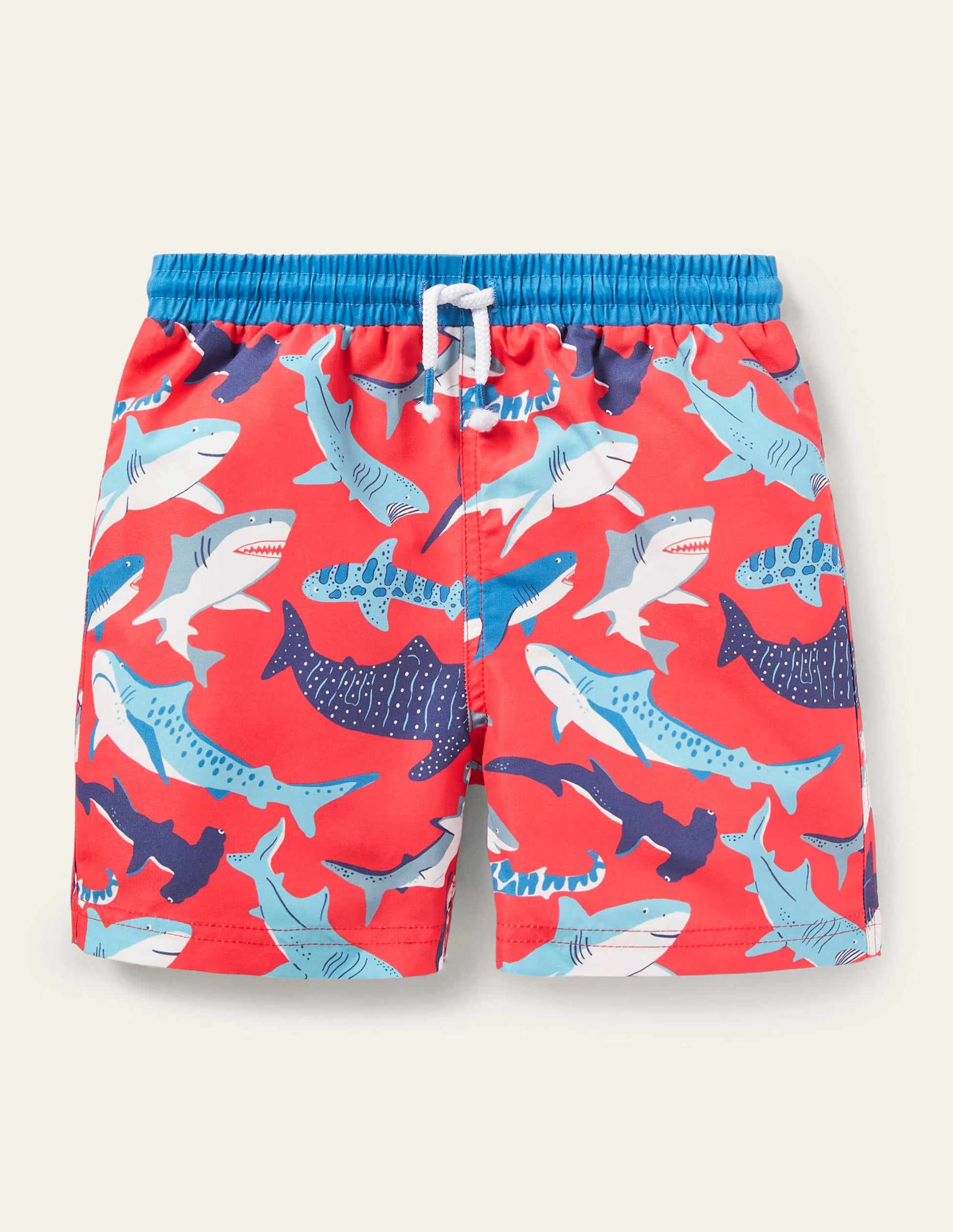 Swim Shorts-Soft Red Sharks-1