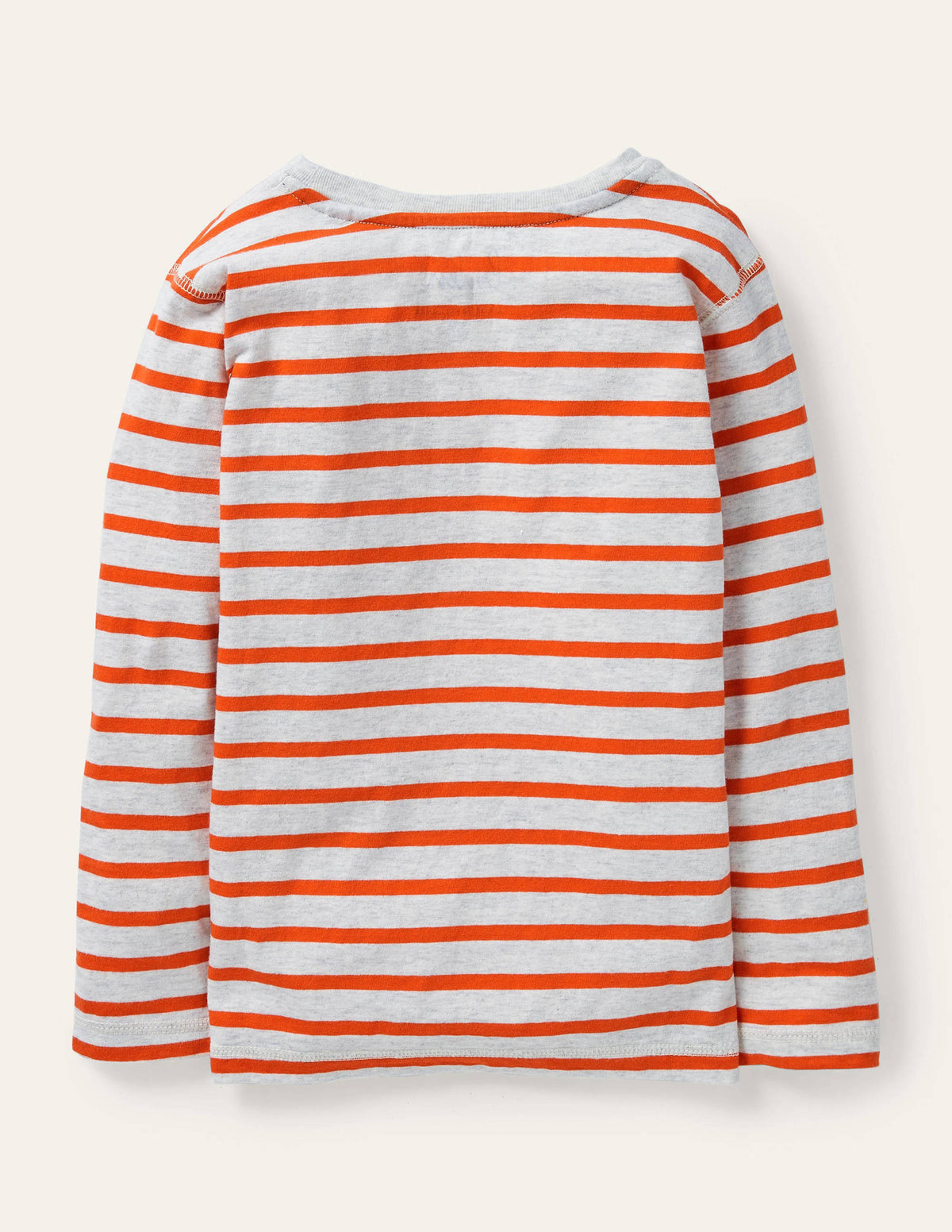 Supersoft Long-sleeved T-shirt-Oatmeal Marl/Firecracker Red-2