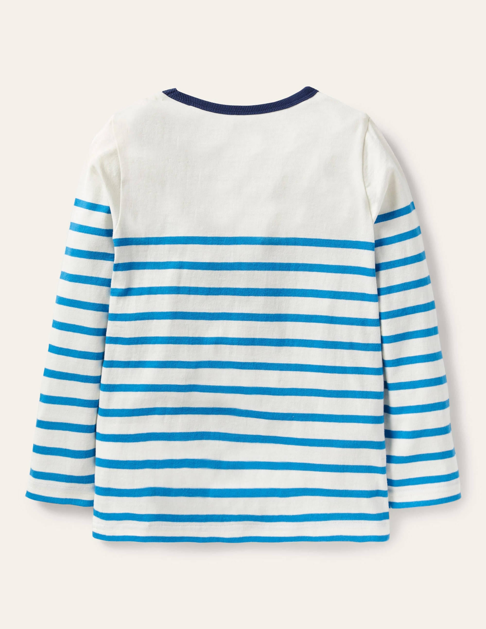 Long Sleeve Breton T-shirt-Ivory/Moroccan Blue Weather - Image 2