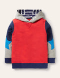 Colourblock Hoodie-Strawberry Tart Red Star