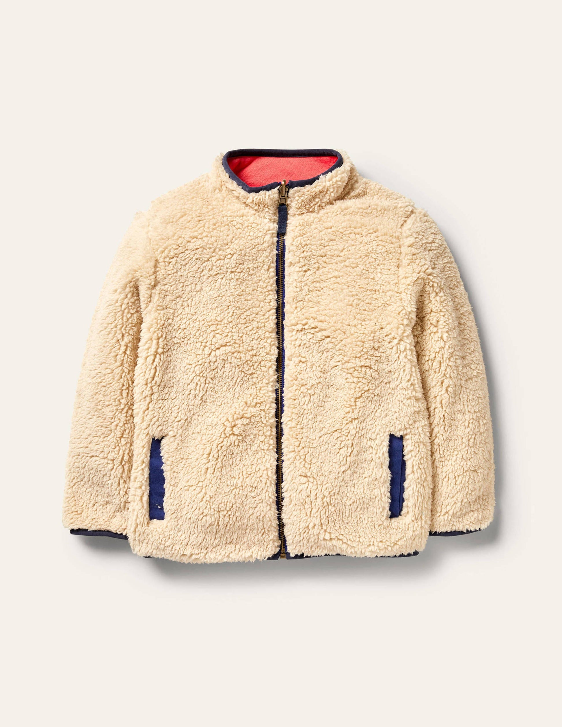 Reversible Zip-up Sweater-Ecru Rainbow-1