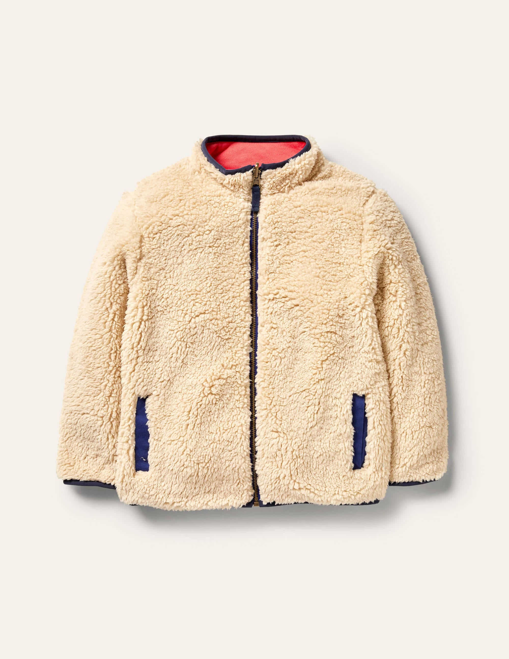 Reversible Zip-up Sweater-Ecru Rainbow - Image 1