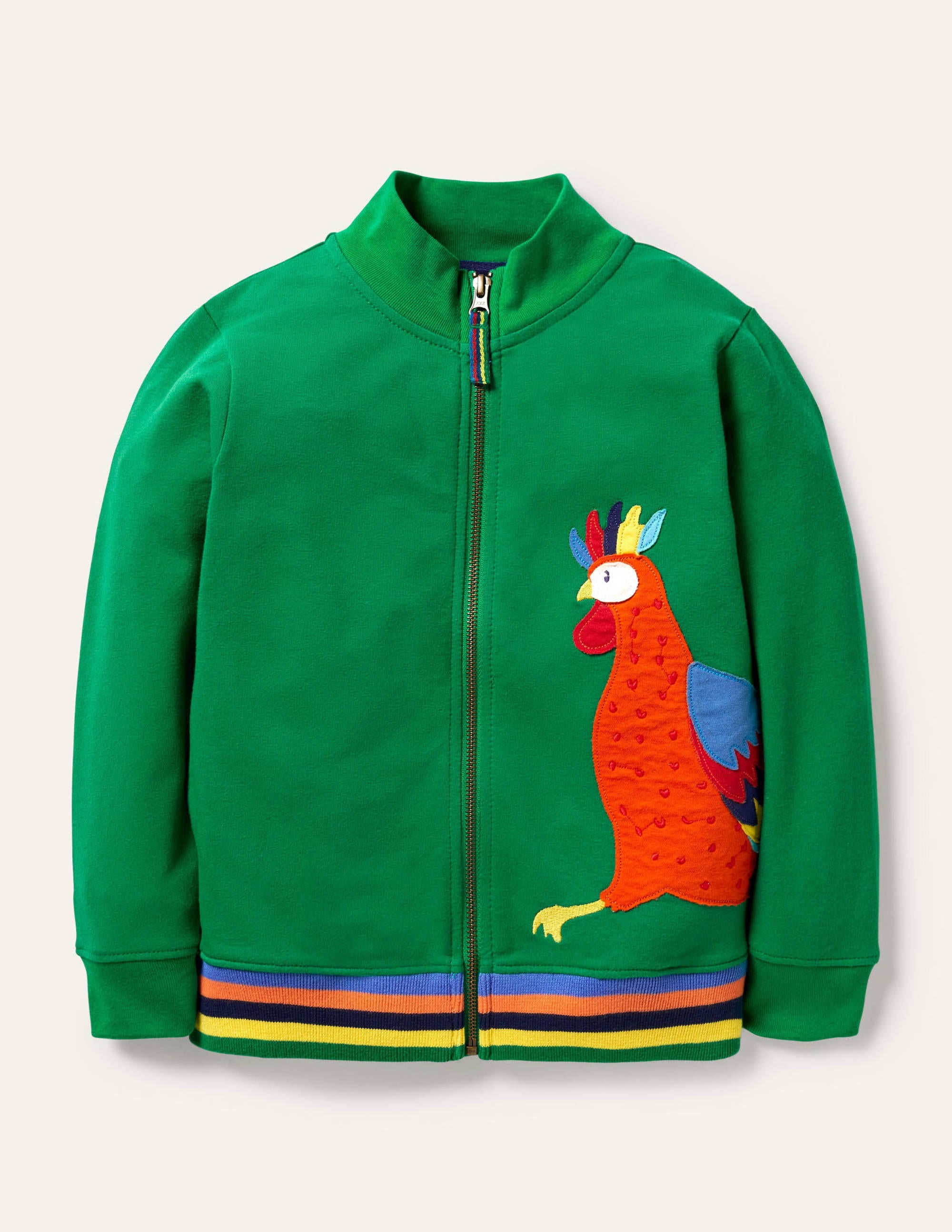 Cockerel Appliqué Track Jacket-Green Pepper Cockerel - Image 1