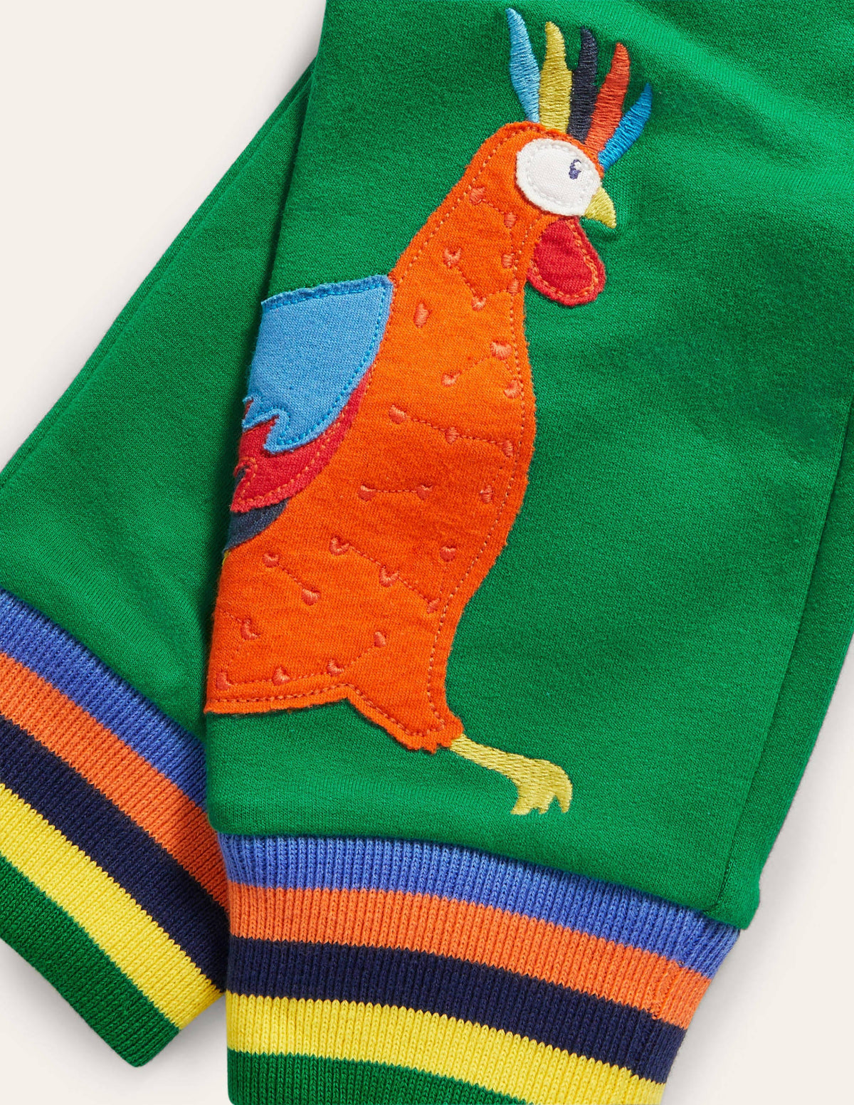 Cockrel Appliqué Joggers-Green Pepper Animals-3