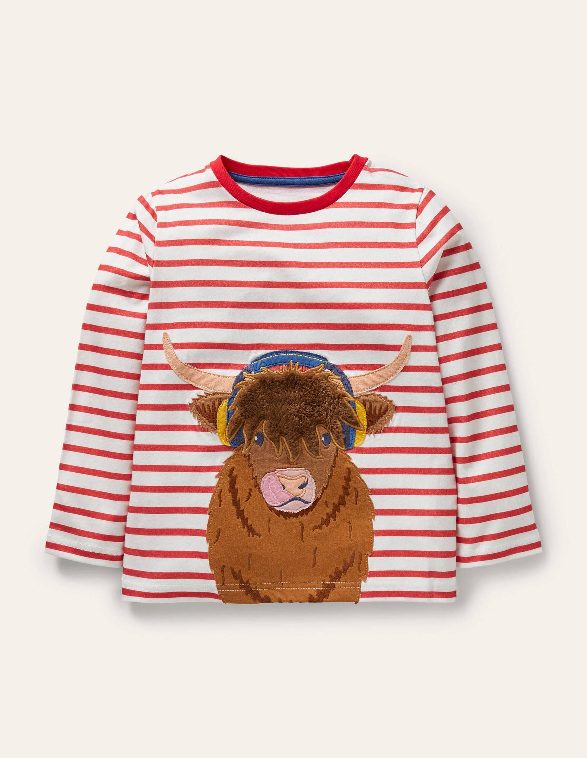Farm Animal Appliqué T-shirt-Strawberry Tart Red Cow-1