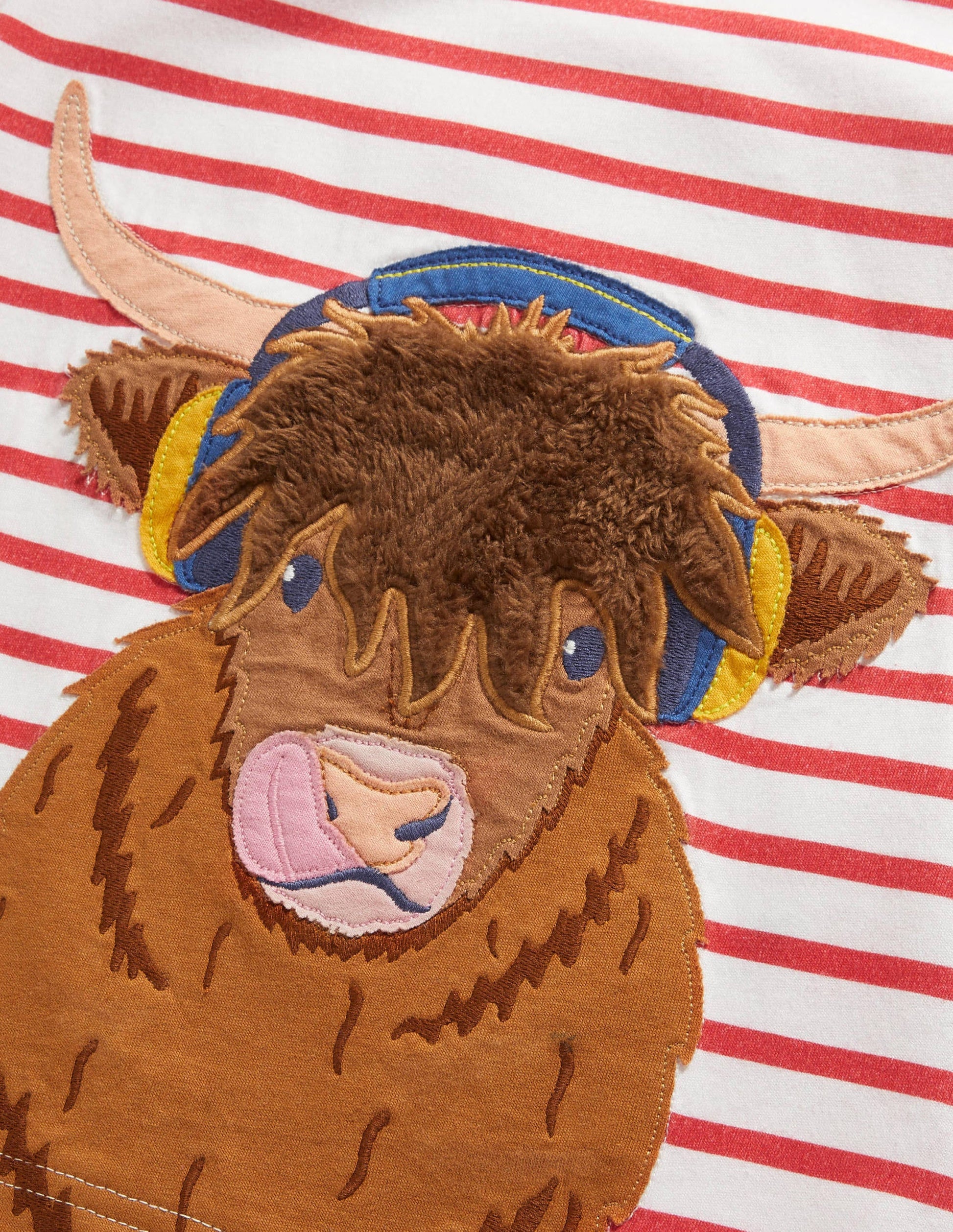 Farm Animal Appliqué T-shirt-Strawberry Tart Red Cow-3