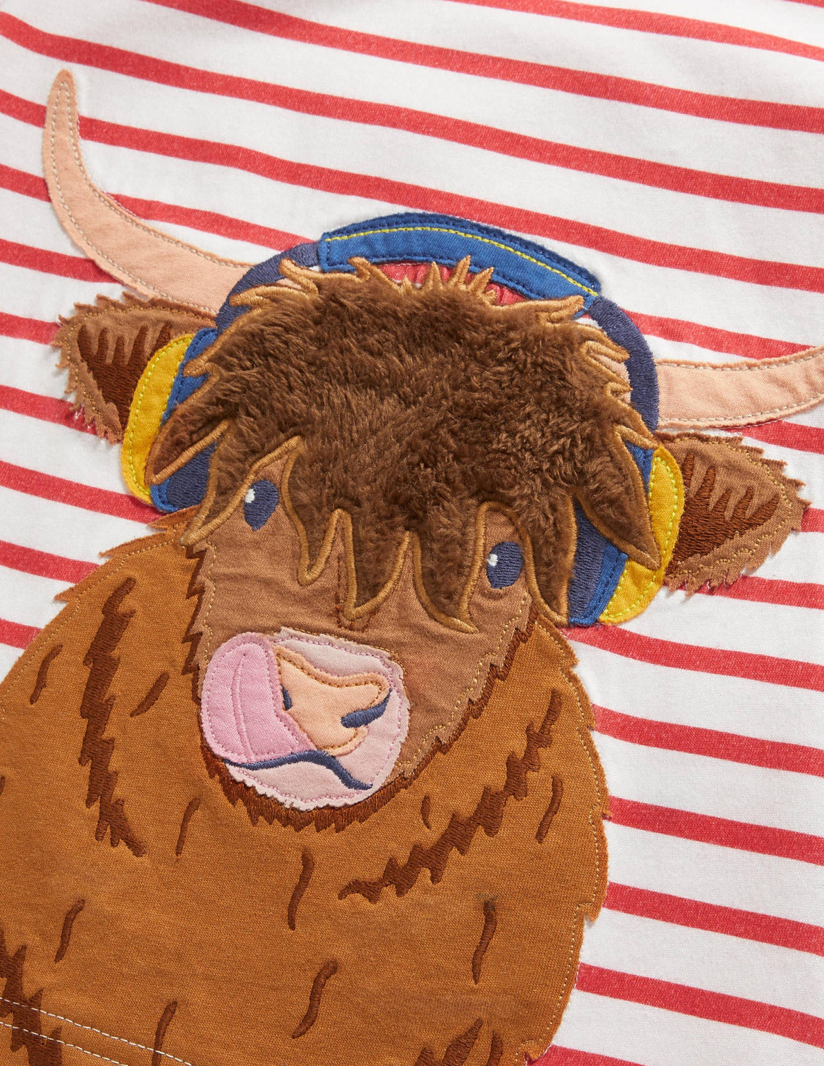 Farm Animal Appliqué T-shirt-Strawberry Tart Red Cow - Image 3