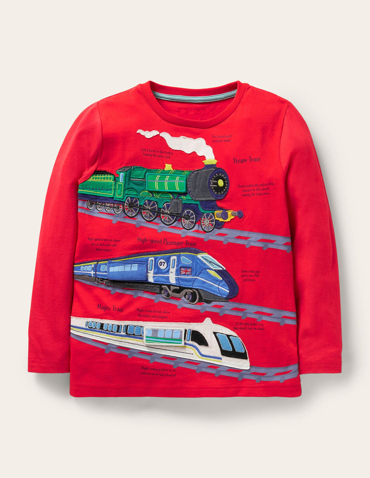 Red Train Lift-the-Flap T-shirt-Strawberry Tart Red Trains - Image 1
