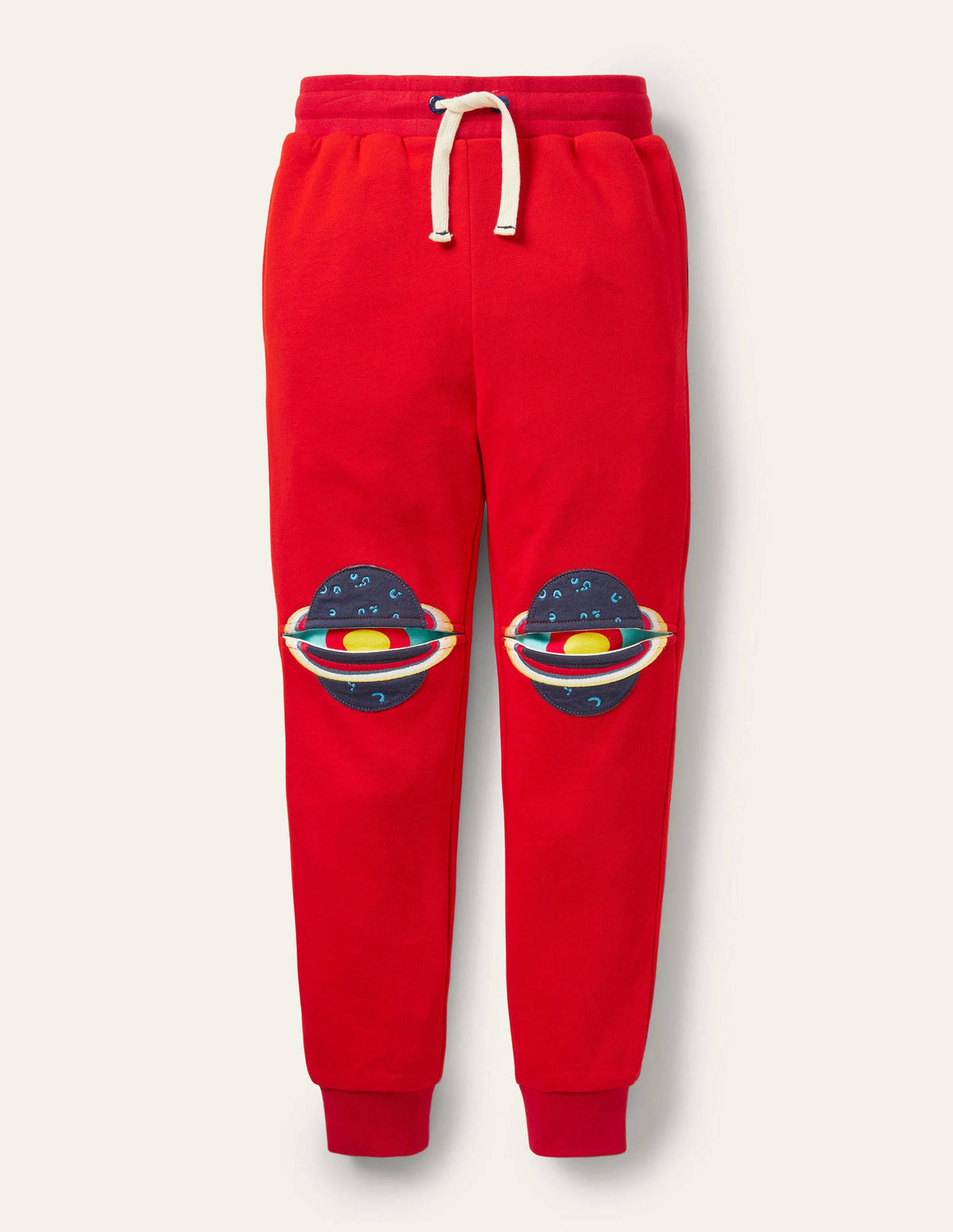 Appliqué Knee Joggers-Fire Red Space-1