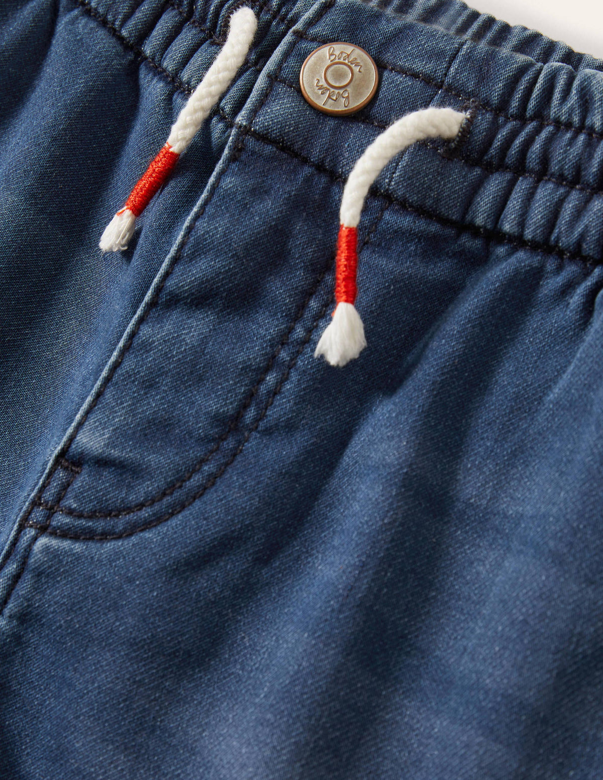 Jersey Denim Shorts-Mid Vintage-3