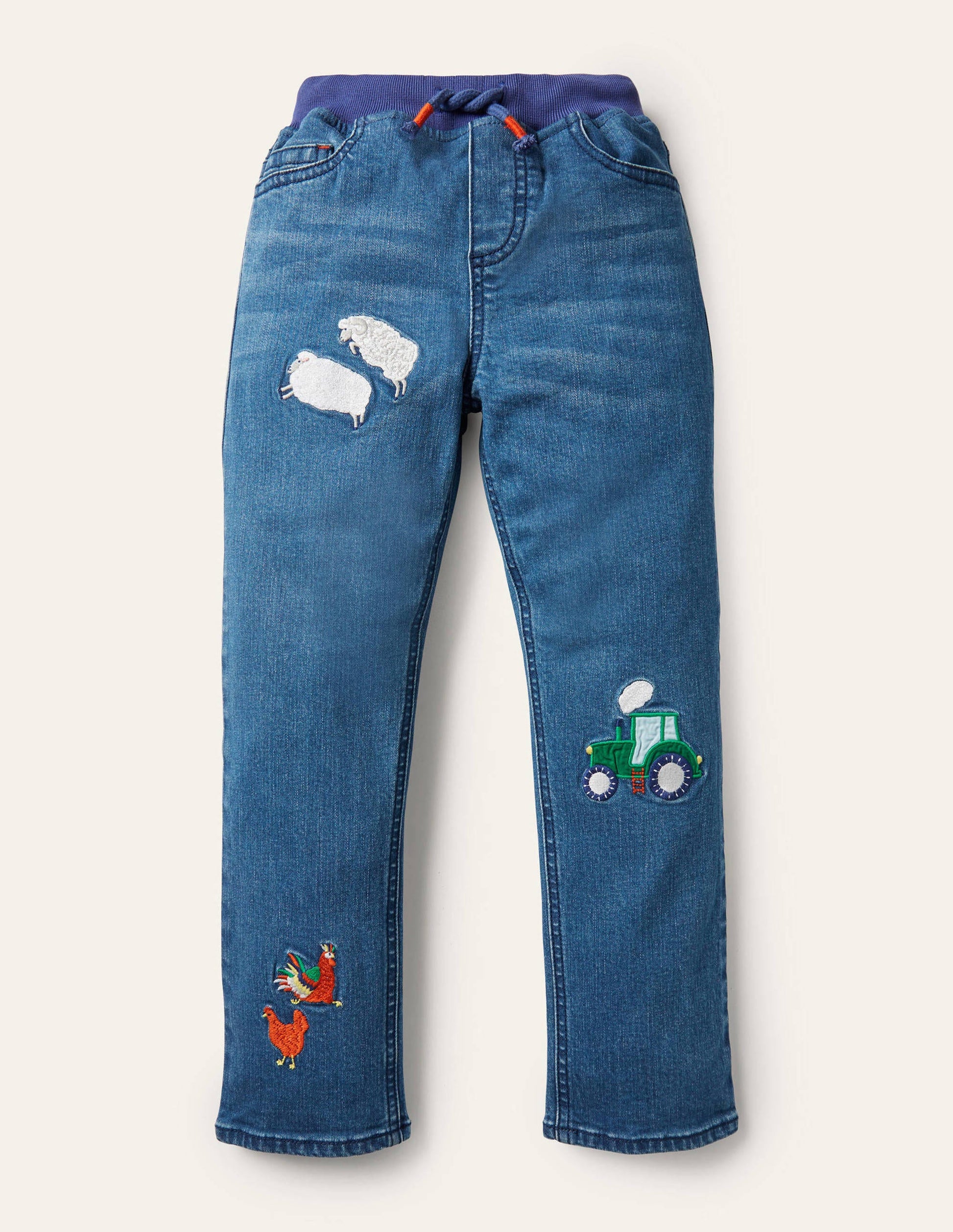 Pull-on Denim Trousers-Mid Vintage Farm-1