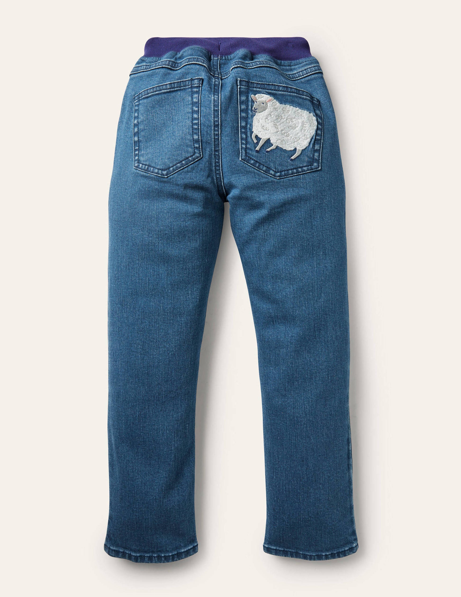 Pull-on Denim Trousers-Mid Vintage Farm-2
