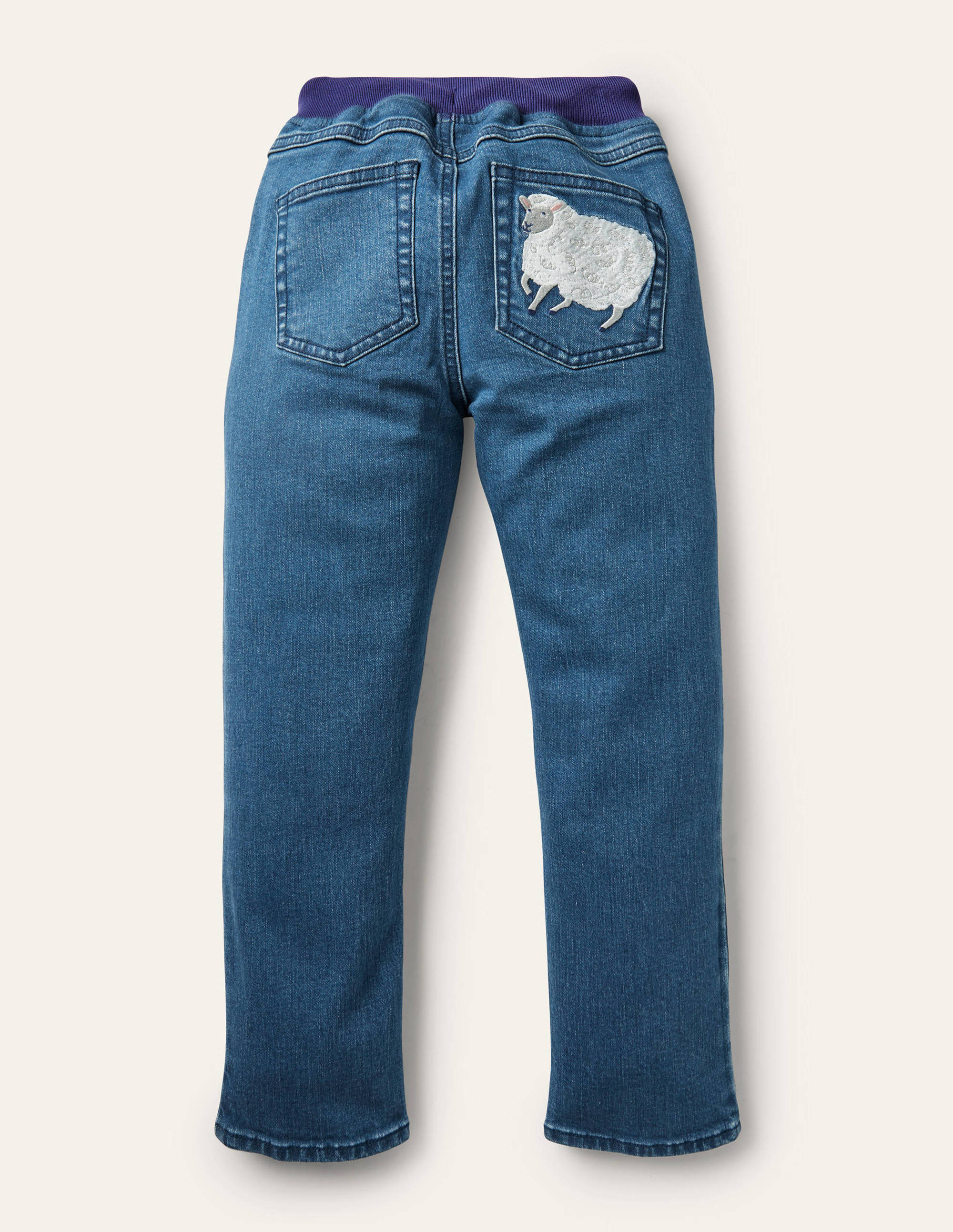 Pull-on Denim Trousers-Mid Vintage Farm - Image 2