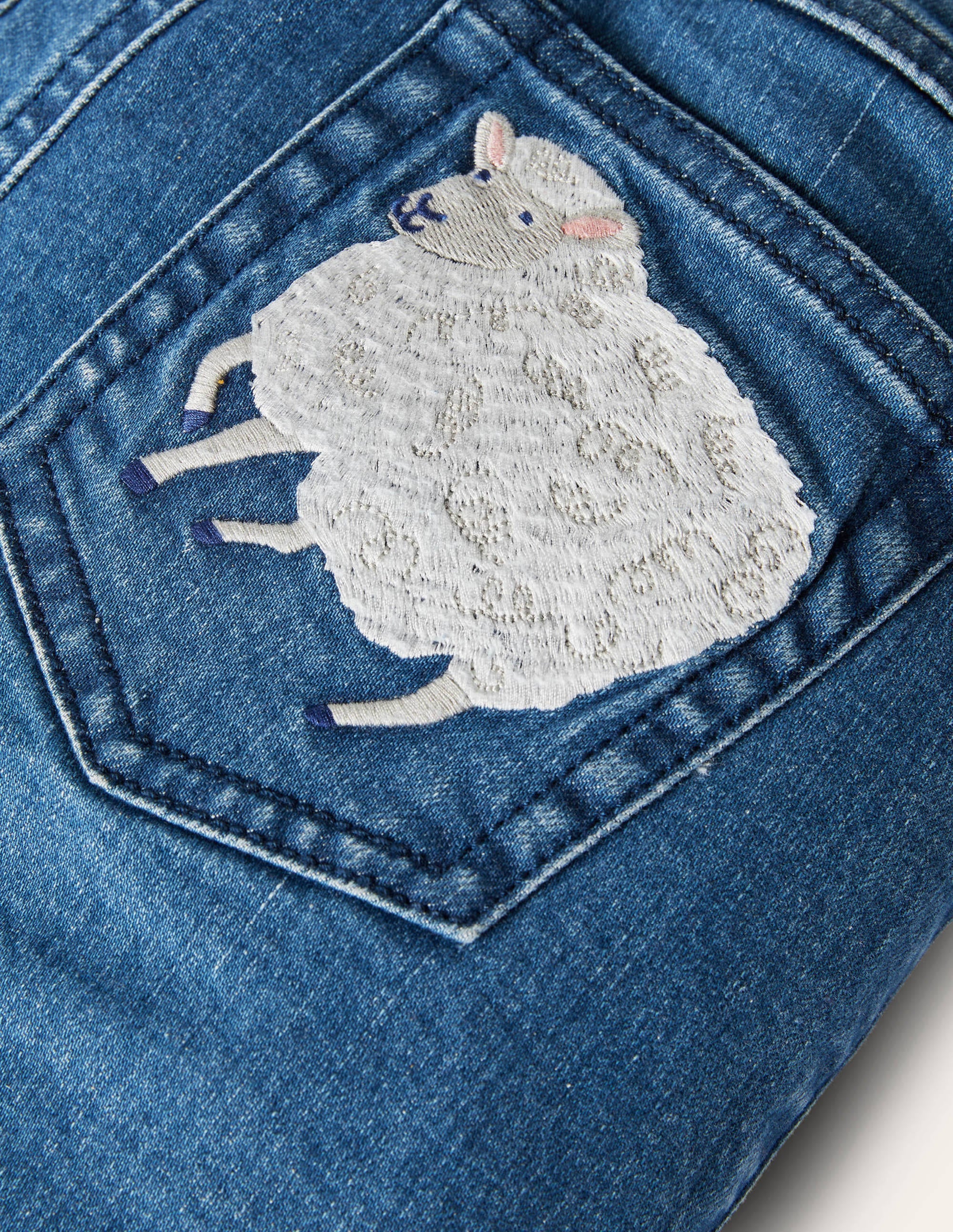 Pull-on Denim Trousers-Mid Vintage Farm - Image 3