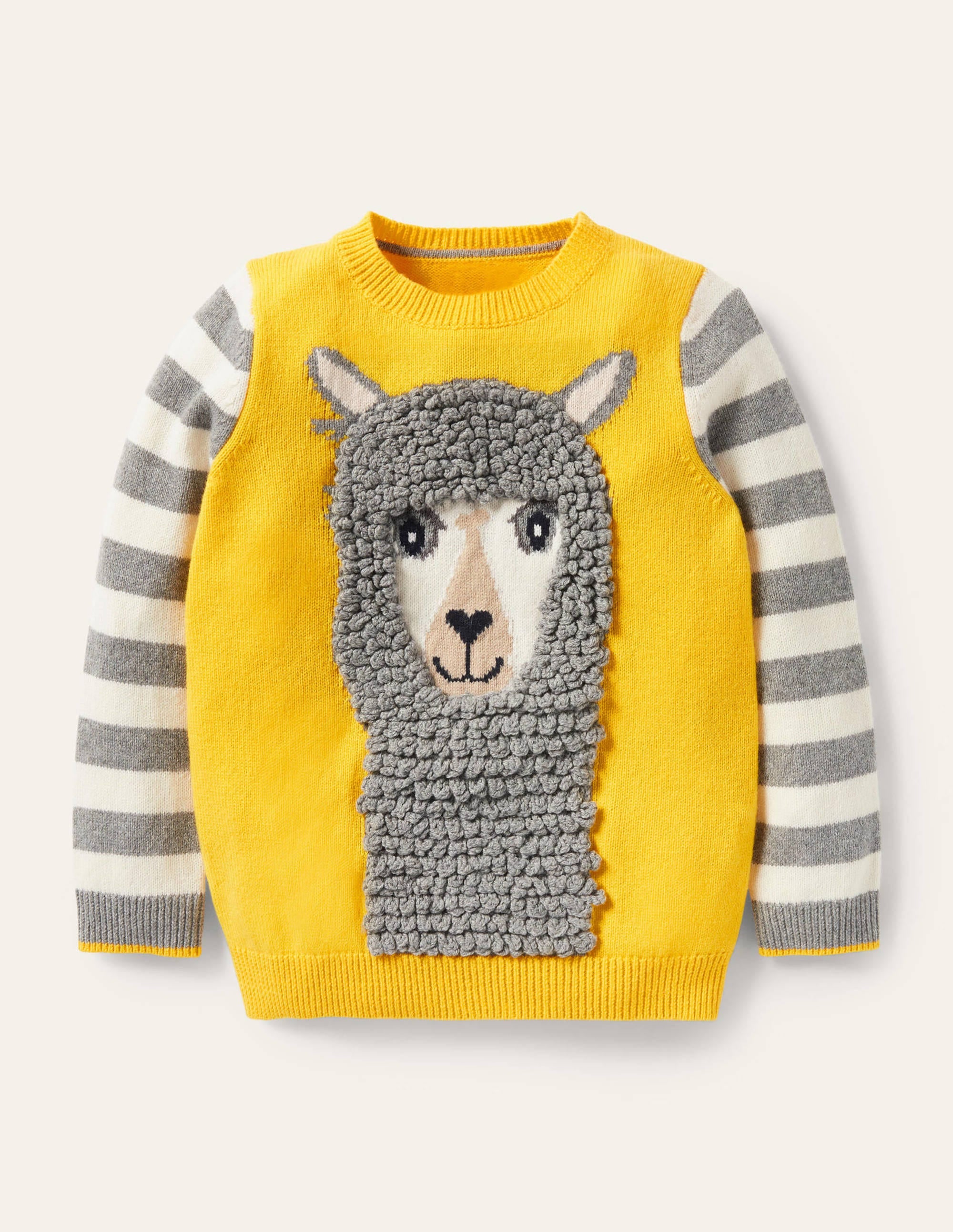 Animal Crew Neck Jumper-Sweetcorn Yellow Alpaca - Image 1