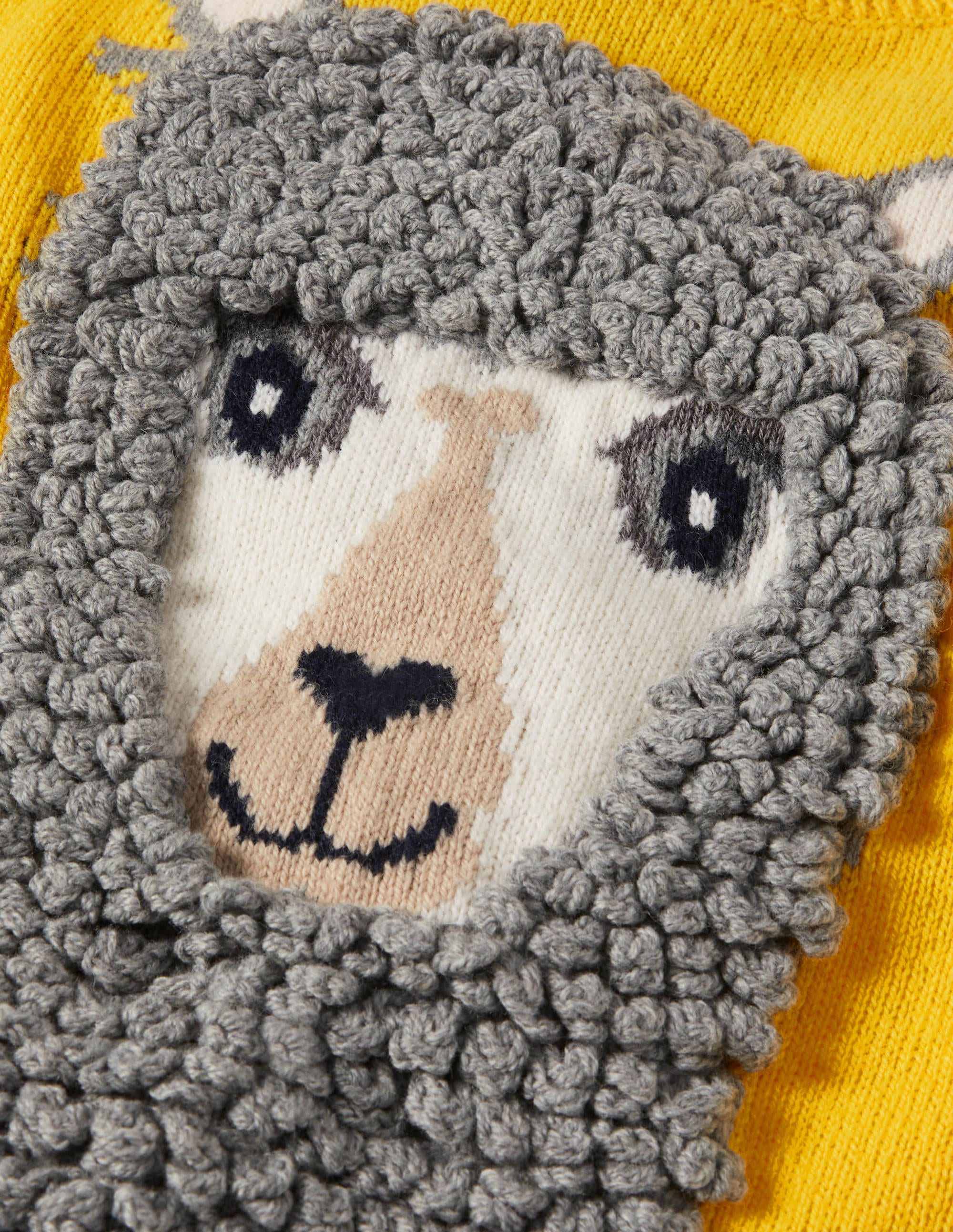 Animal Crew Neck Jumper-Sweetcorn Yellow Alpaca - Image 3