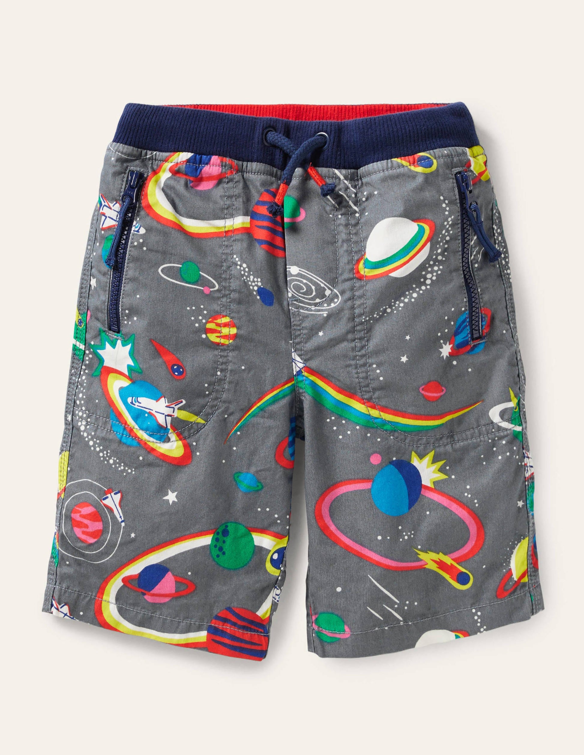 Adventure Shorts-Cobble Grey Rainbow Space-1