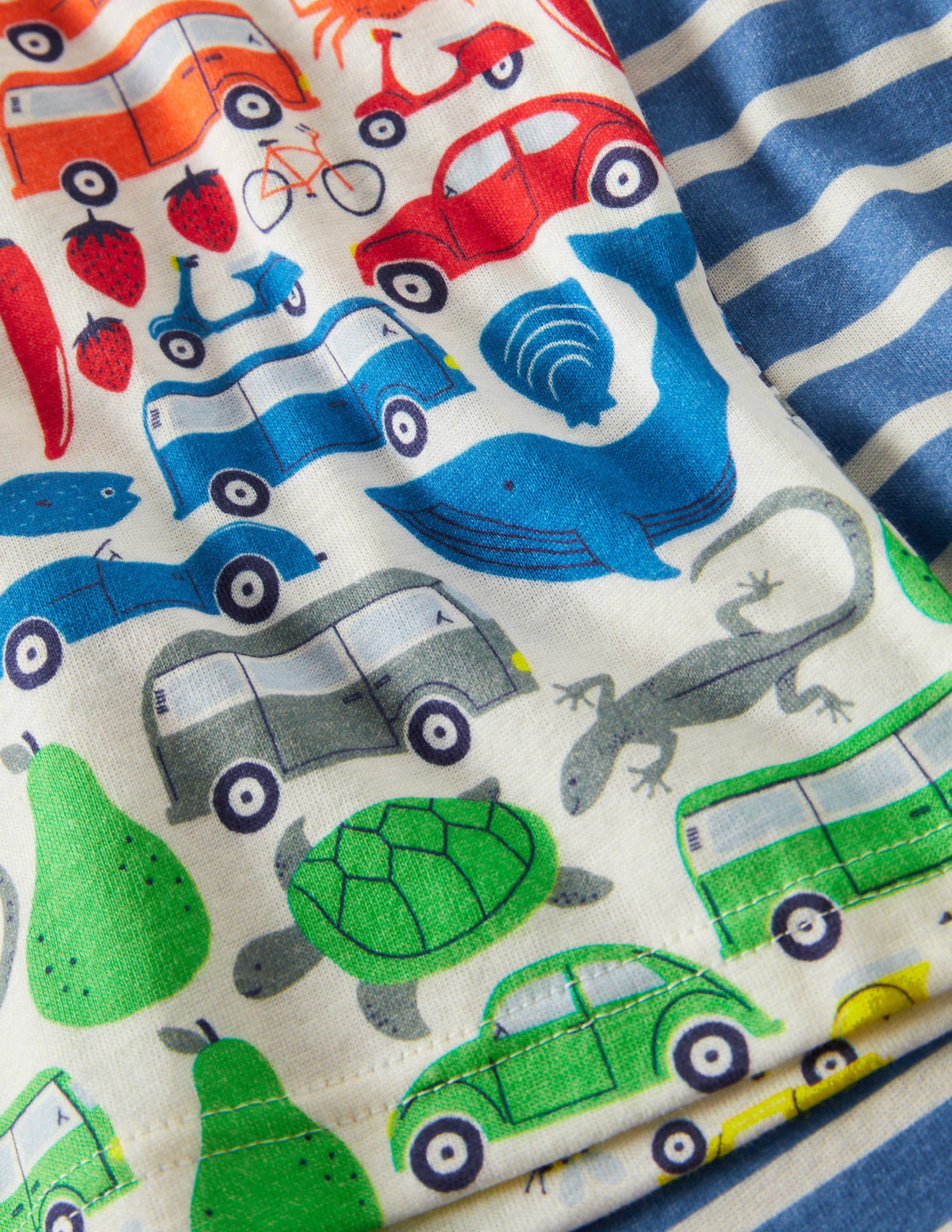 Snug Twin Pack Short Pyjamas-Ivory Rainbow Road Trip - Image 3