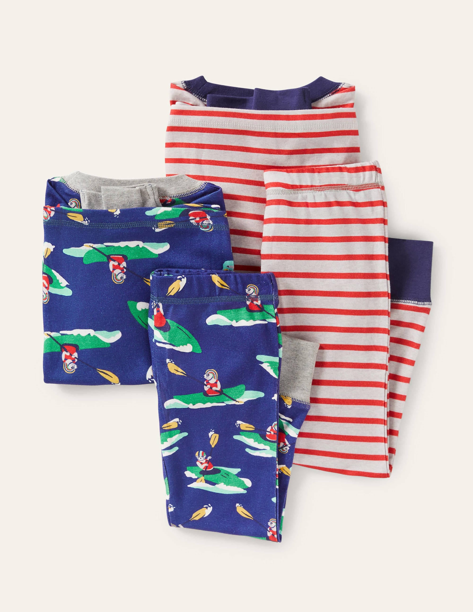 Snug Twin Pack Long Pyjamas-Blue Wave Kayaking Meerkats - Image 2