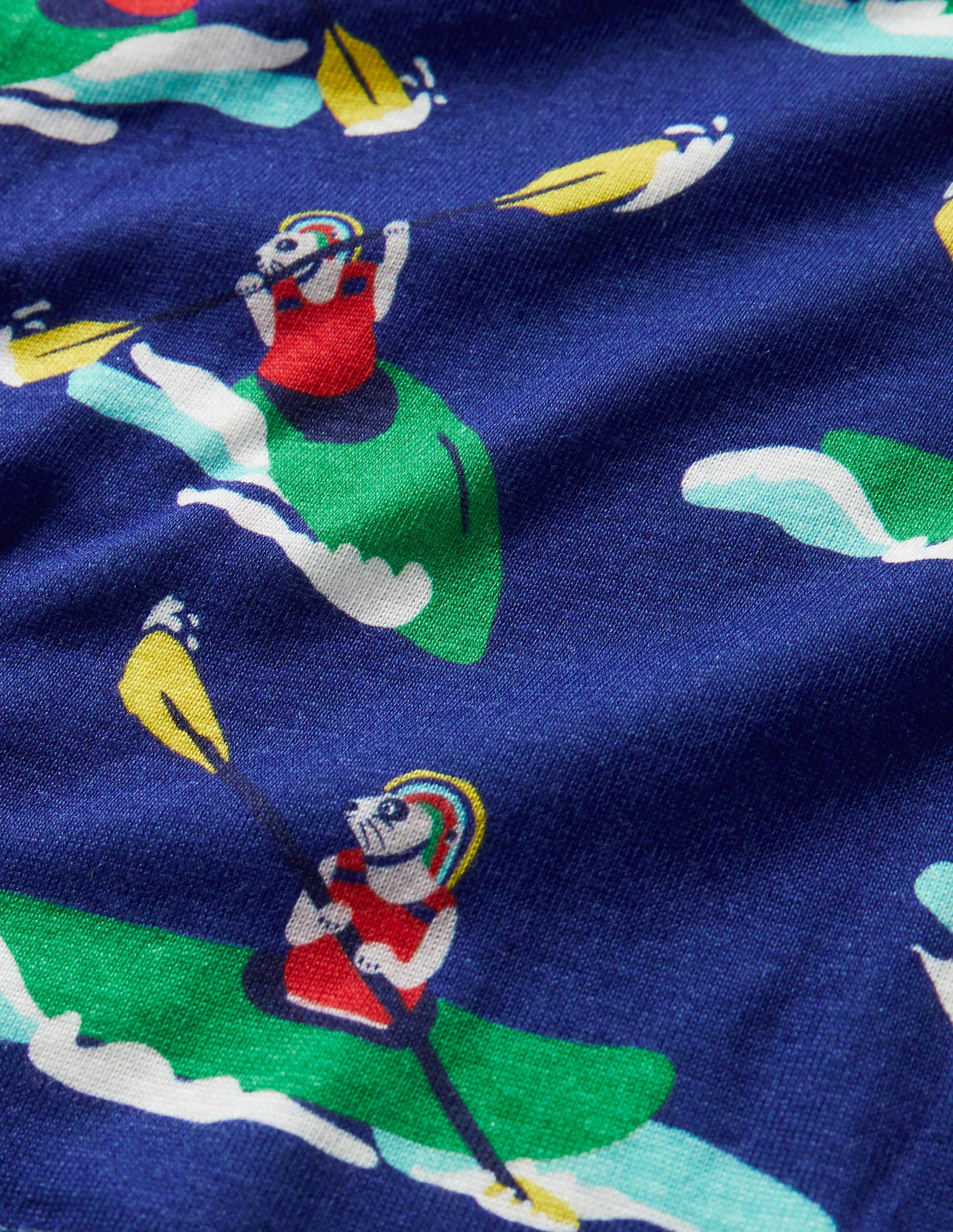 Snug Twin Pack Long Pyjamas-Blue Wave Kayaking Meerkats - Image 3