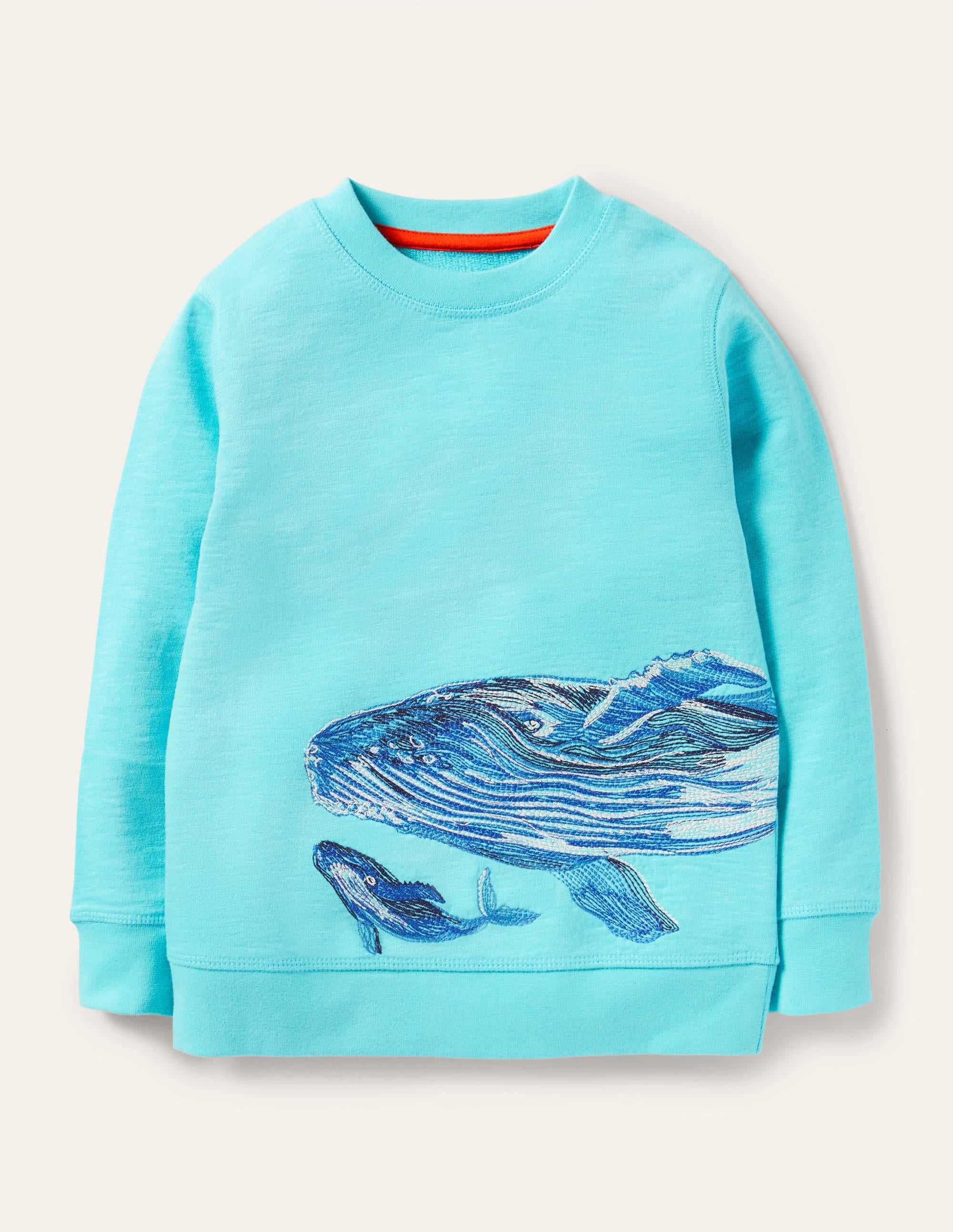 Whale Superstitch Sweatshirt-Aqua Blue Whale - Image 1