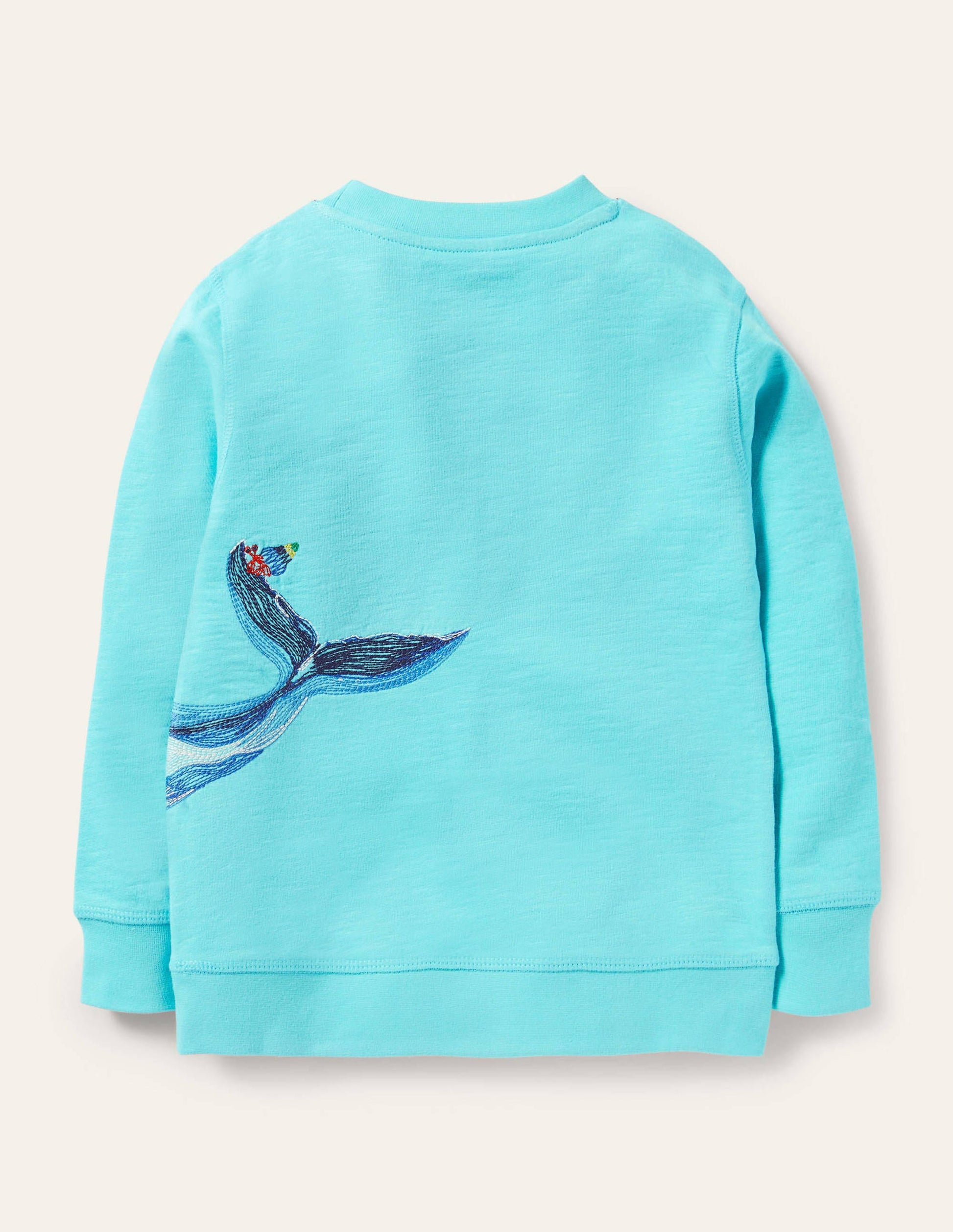 Whale Superstitch Sweatshirt-Aqua Blue Whale-2
