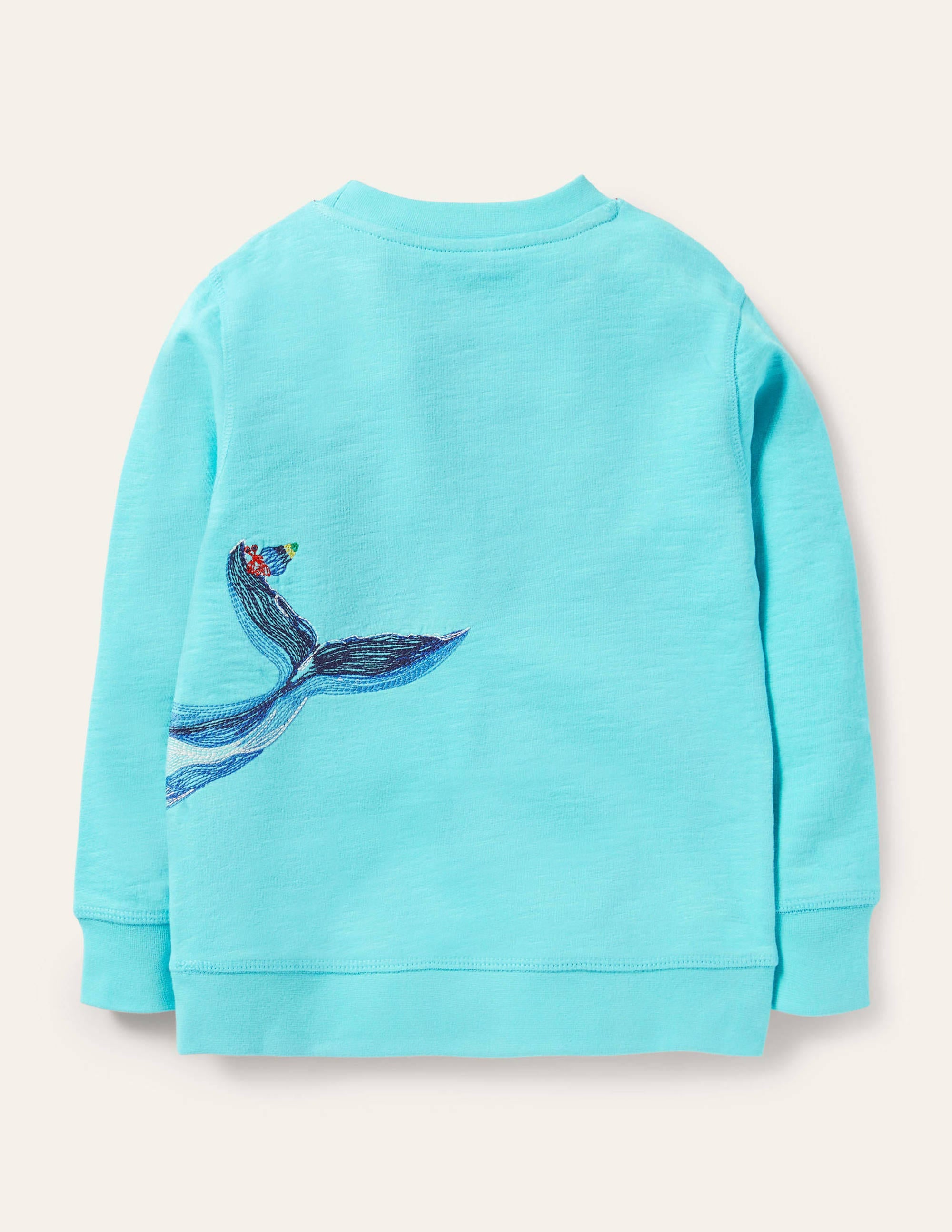 Whale Superstitch Sweatshirt-Aqua Blue Whale - Image 2