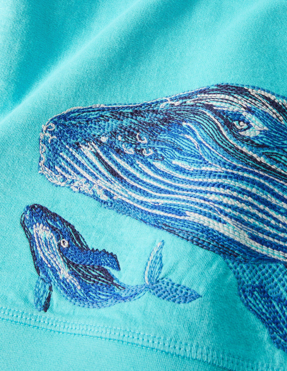 Whale Superstitch Sweatshirt-Aqua Blue Whale - Image 3