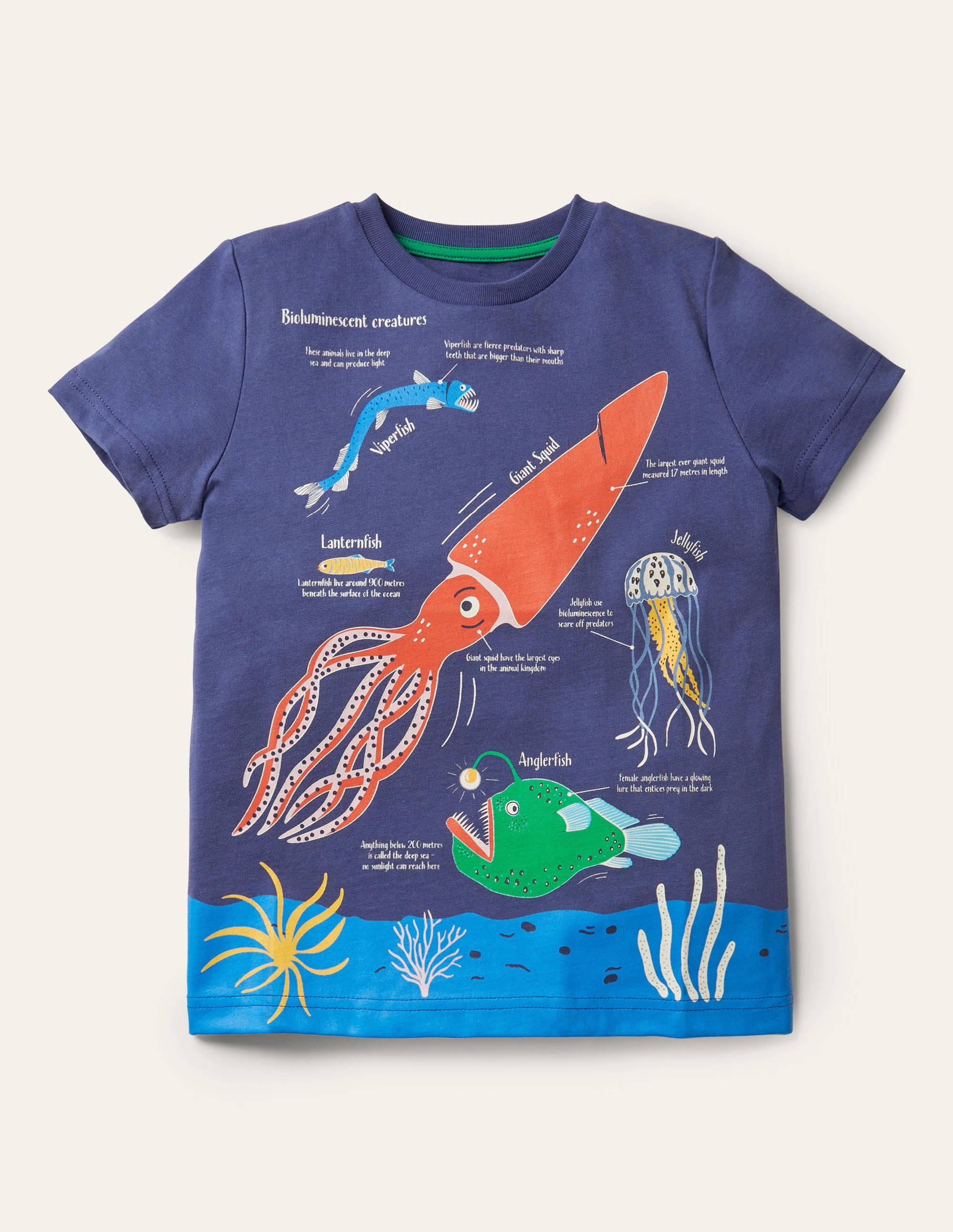Blue Sea Creatures Glow-in-the-Dark T-Shirt-Starboard Blue Creatures - Image 1