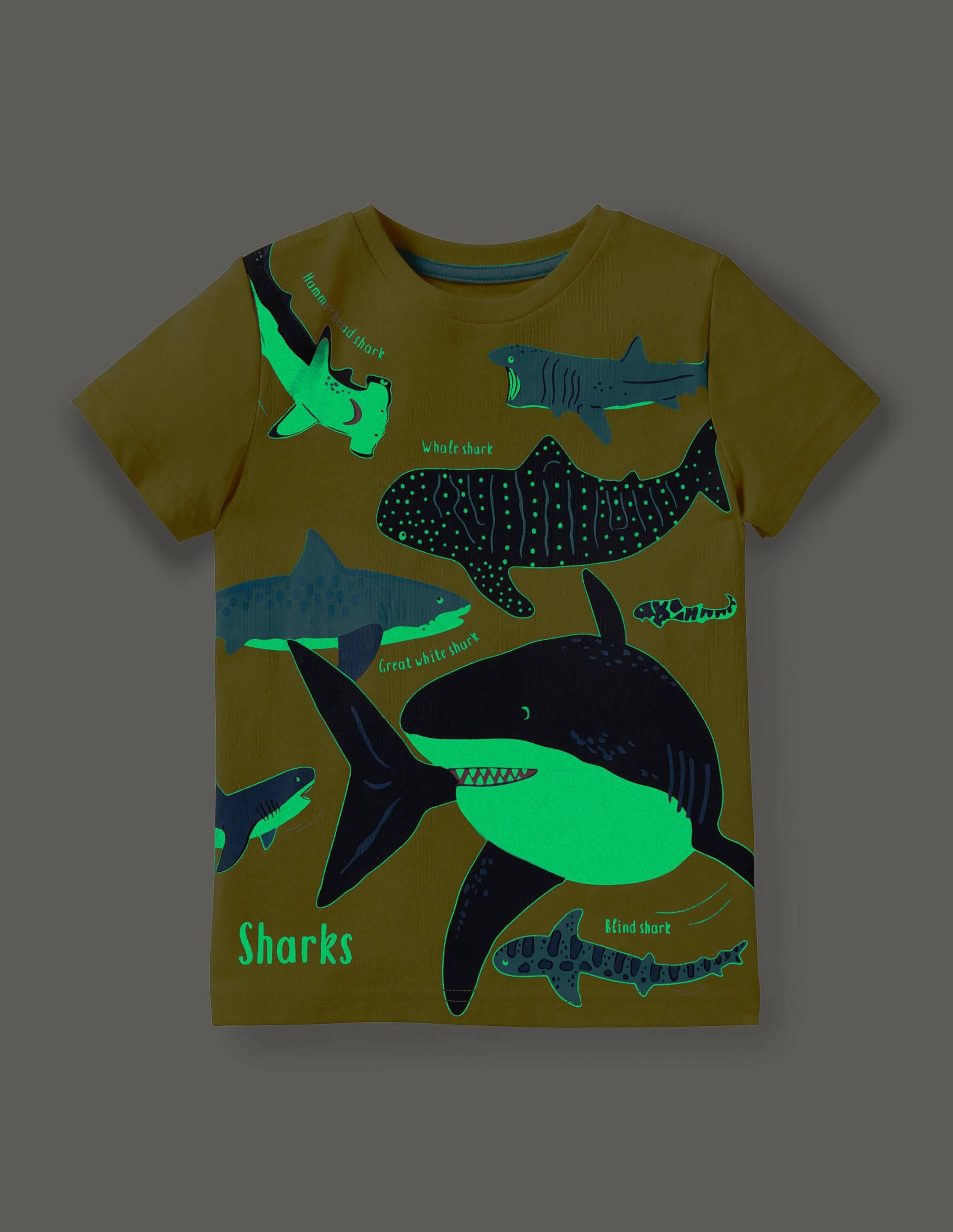 Yellow Shark Glow-in-the-Dark Sea T-Shirt-Sweetcorn Yellow Sharks - Image 4