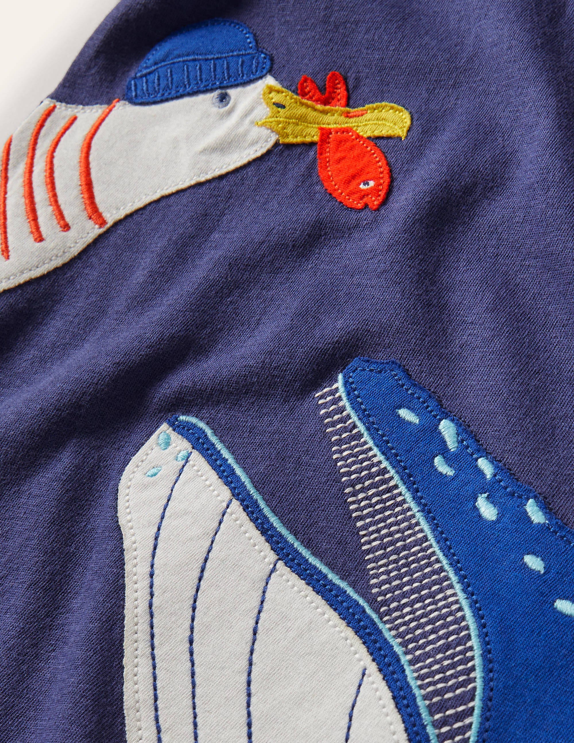 Animal Appliqué T-shirt-Moroccan Blue Whale - Image 3