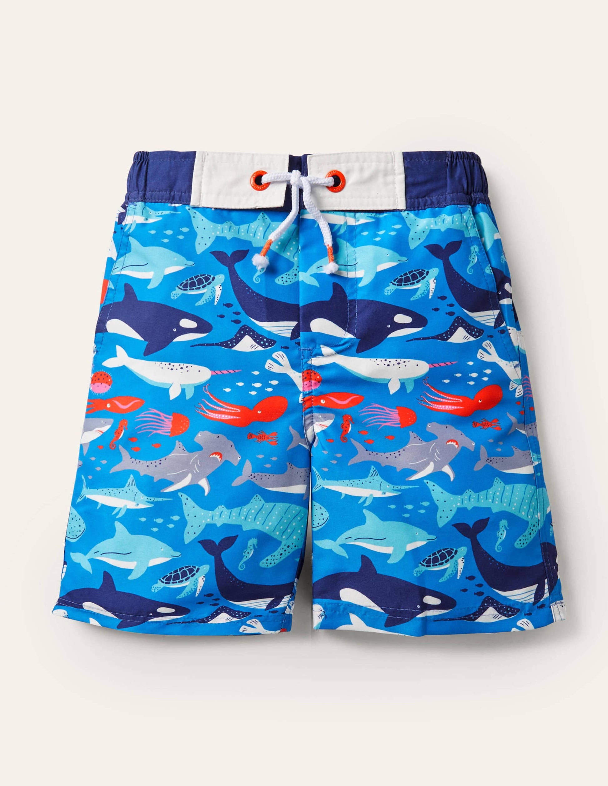 Board Shorts-Moroccan Blue Under the Sea-1