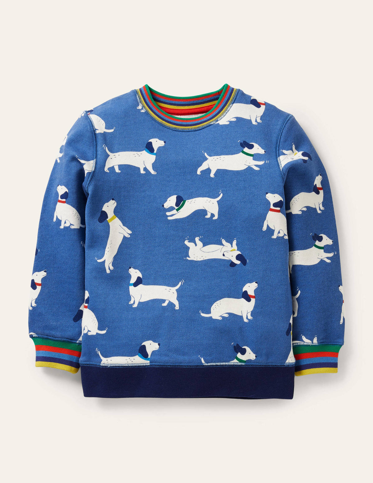 Printed Sweatshirt-Venice Blue Sausage Dogs - Image 1