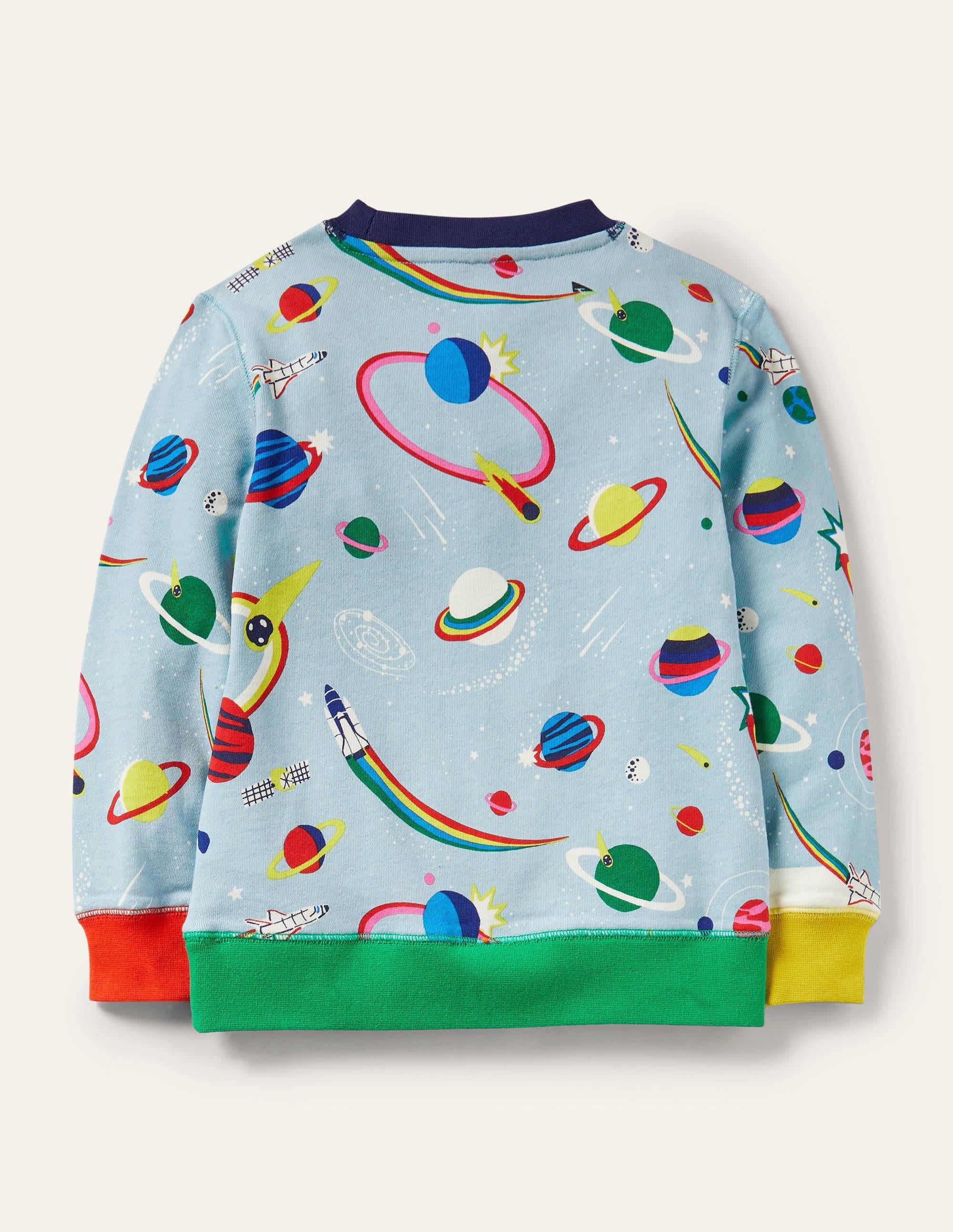 Printed Sweatshirt-Mineral Blue Rainbow Space - Image 2