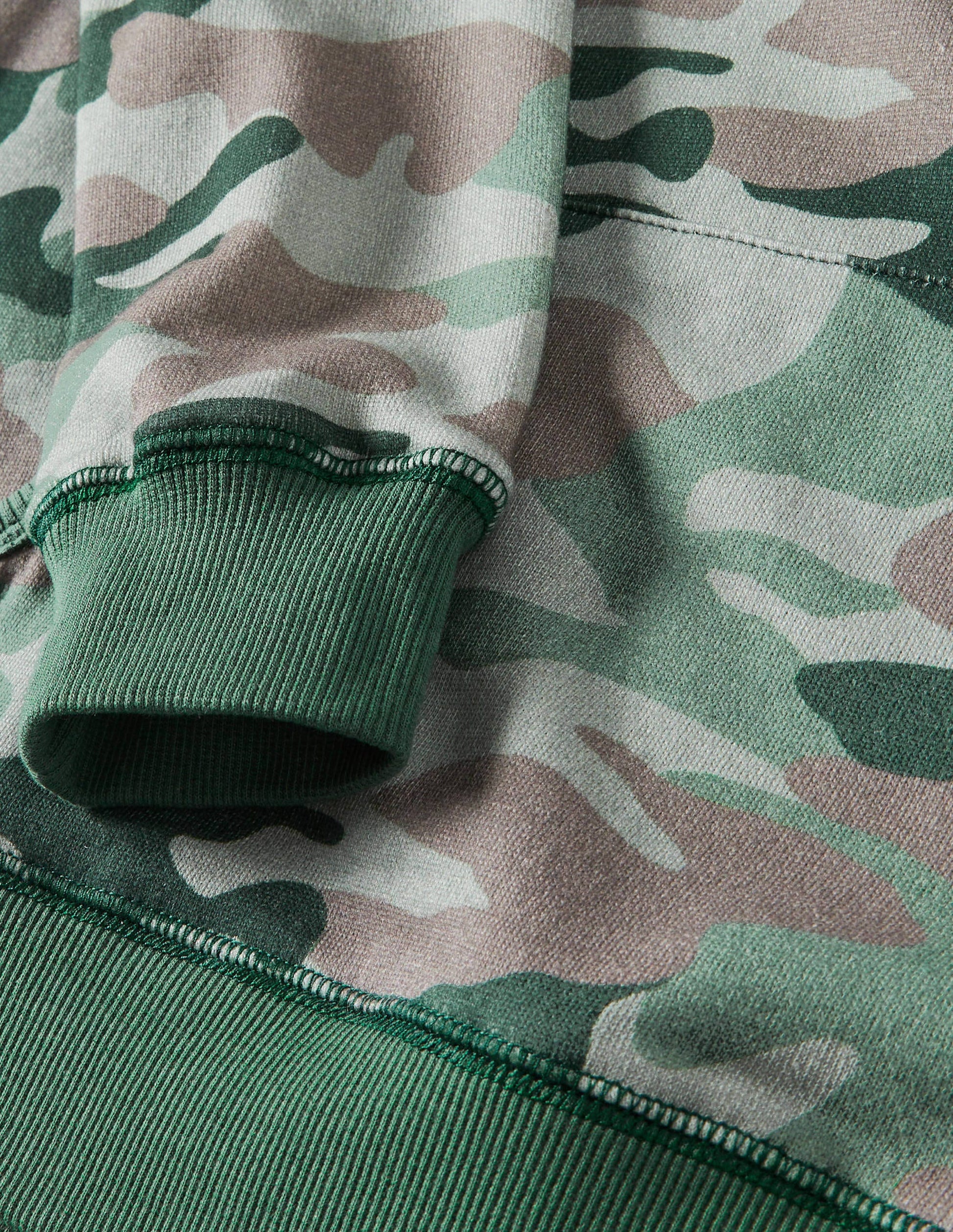 Colourblock Half-zip Hoodie-Green Camouflage-3