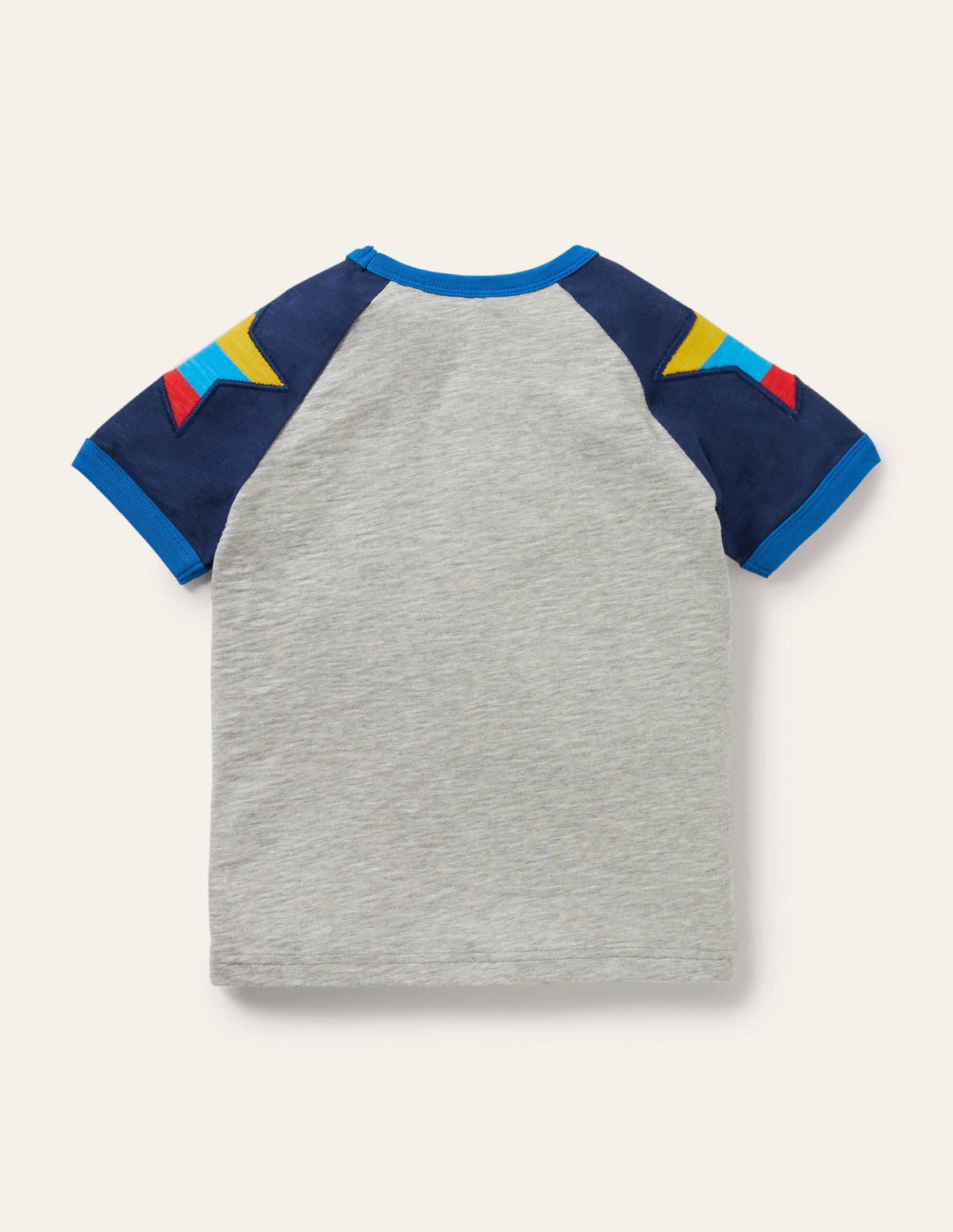 Colourblock Raglan T-shirt-Grey Marl Stars - Image 2