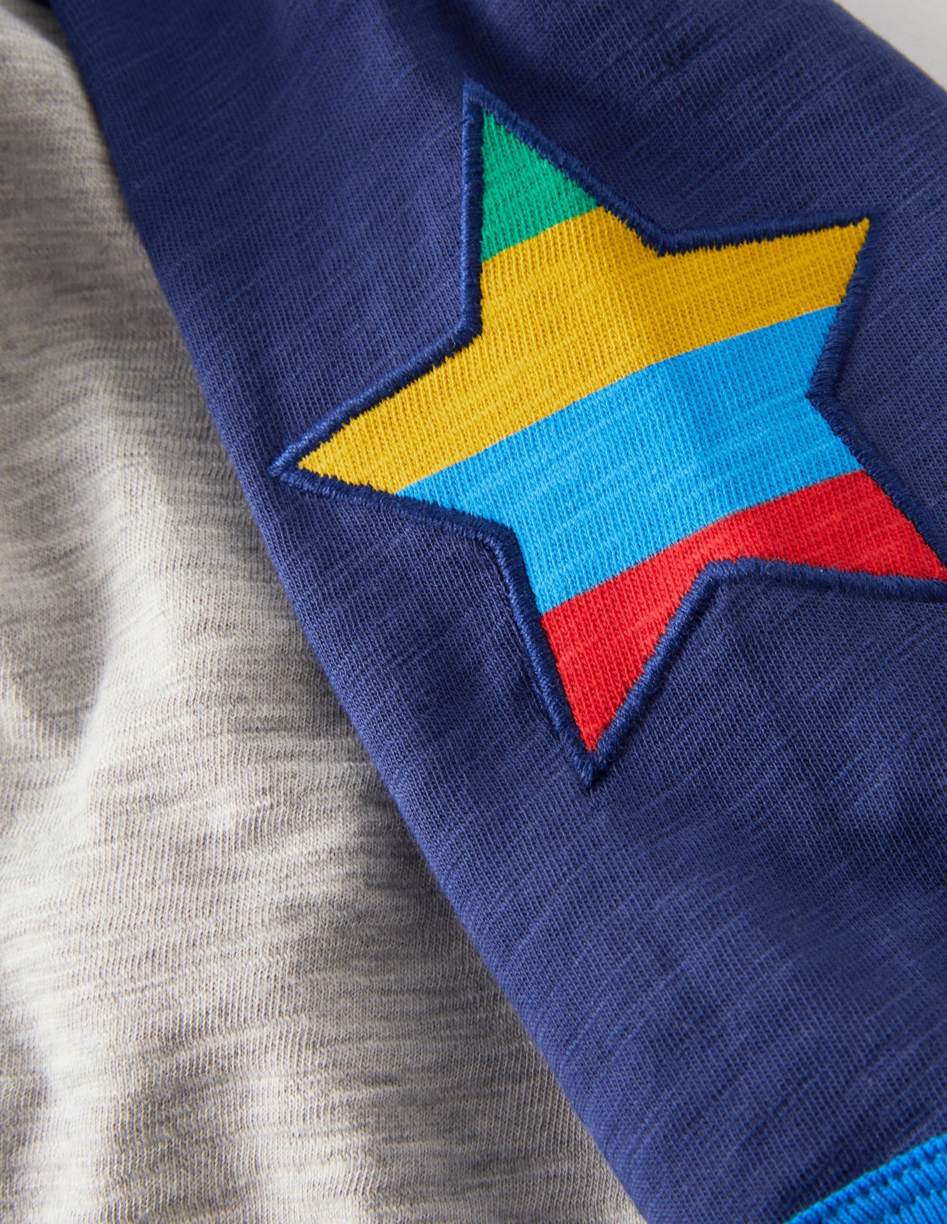 Colourblock Raglan T-shirt-Grey Marl Stars-3