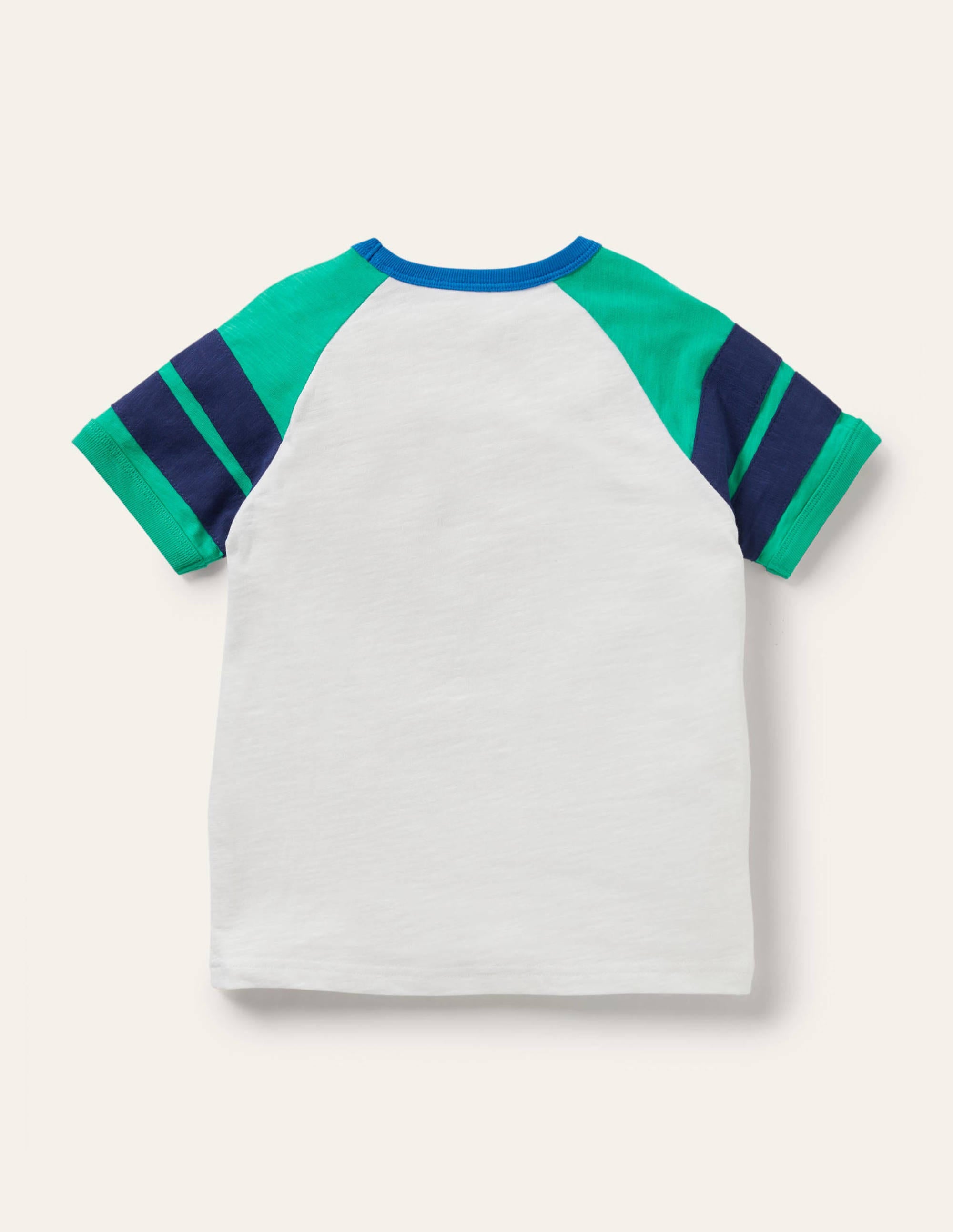 Colourblock Raglan T-shirt-Ivory/Green Pepper - Image 2