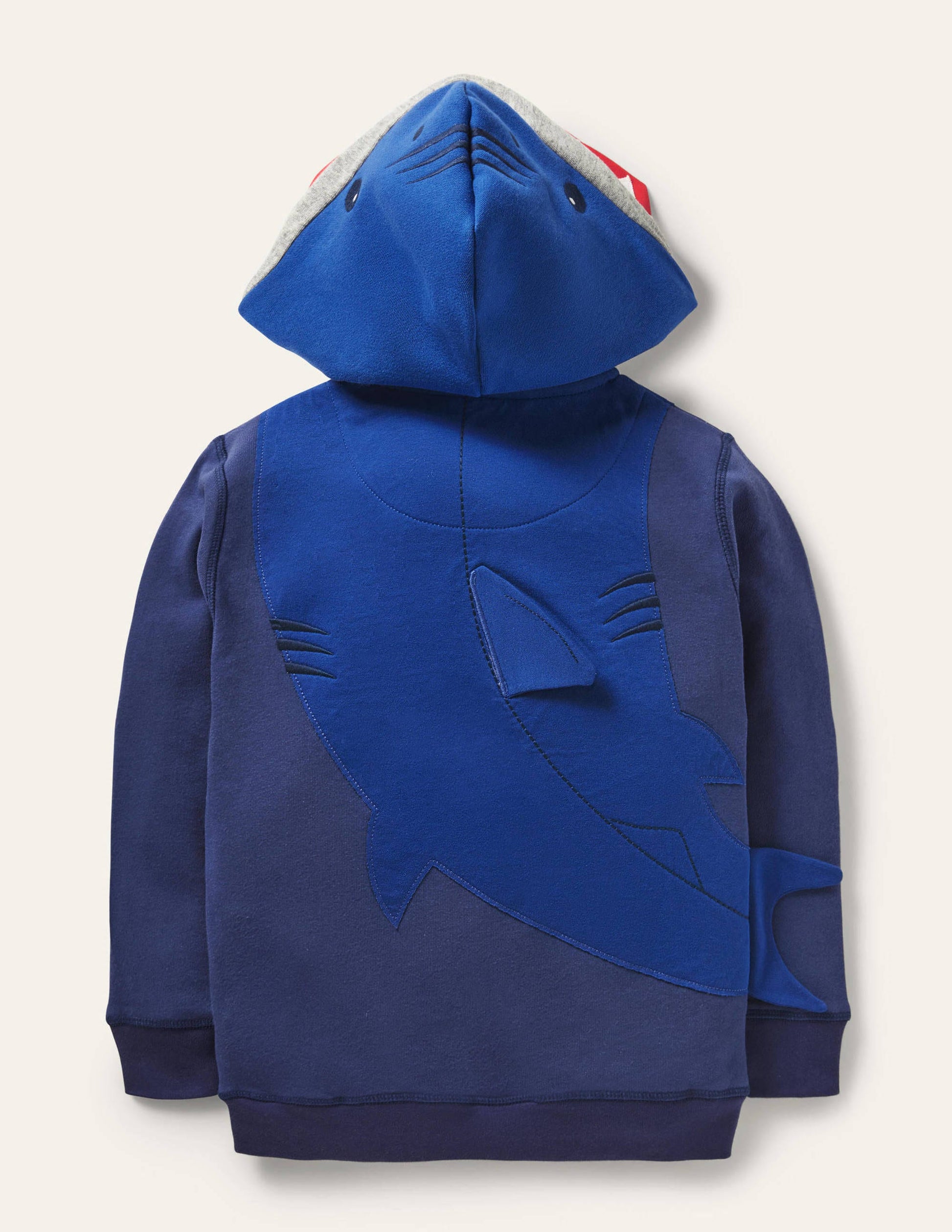 Navy Shark Zip-up Hoodie-College Navy Shark-2