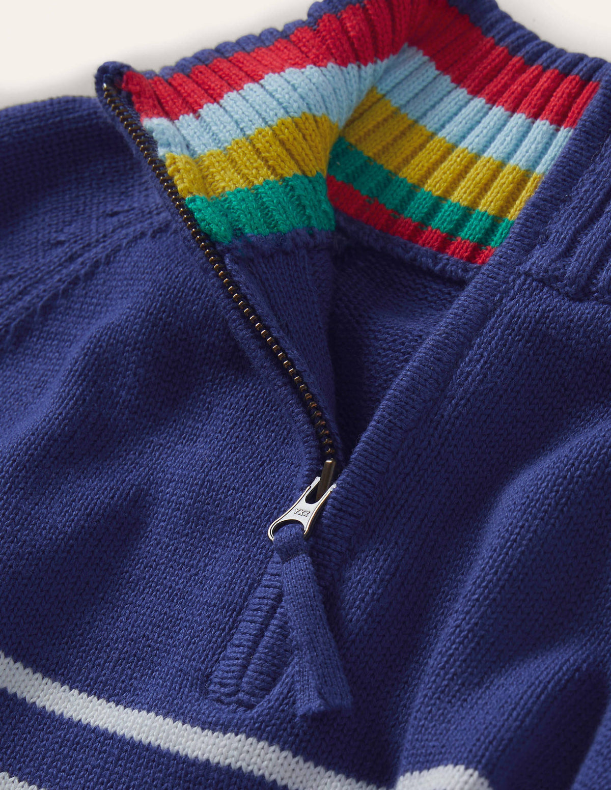 Lightweight Half-Zip Jumper-Starboard Blue/Ivory - Image 3
