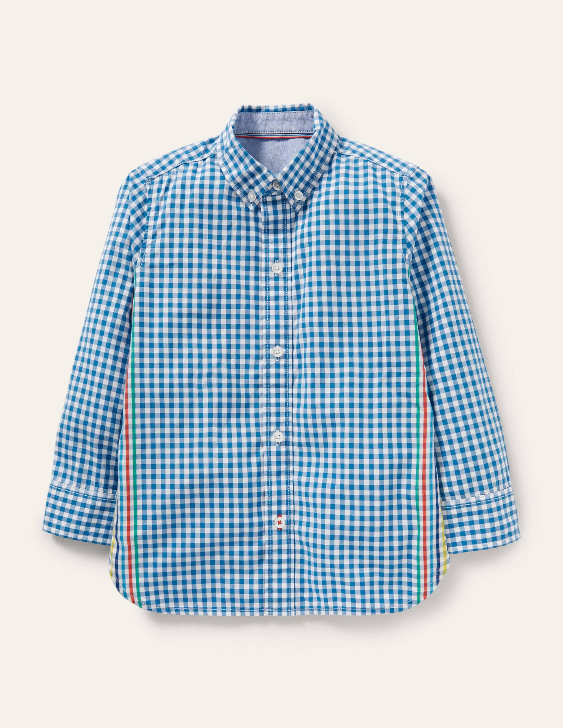Casual Laundered Shirt-Blue Gingham-1