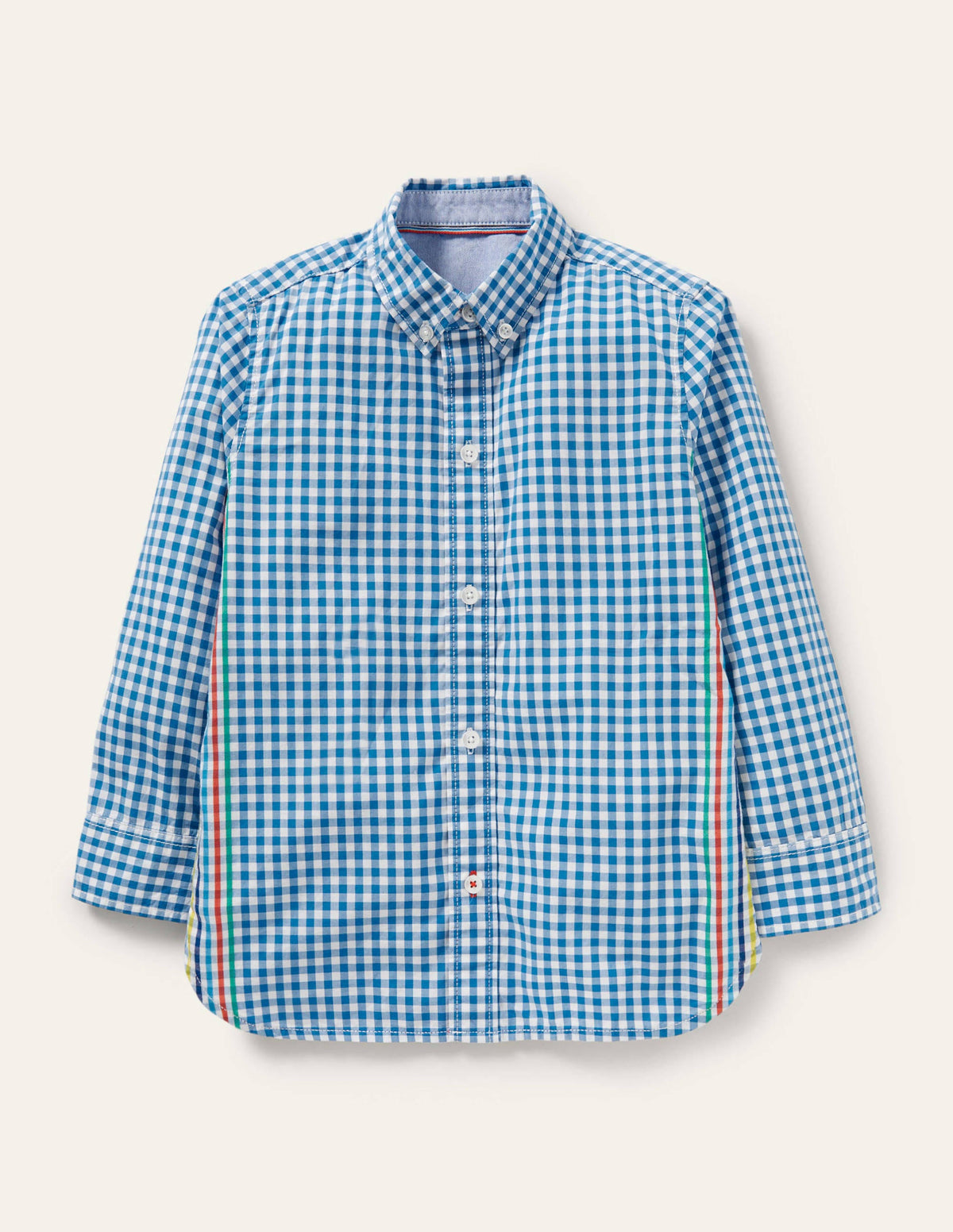 Casual Laundered Shirt-Blue Gingham - Image 1